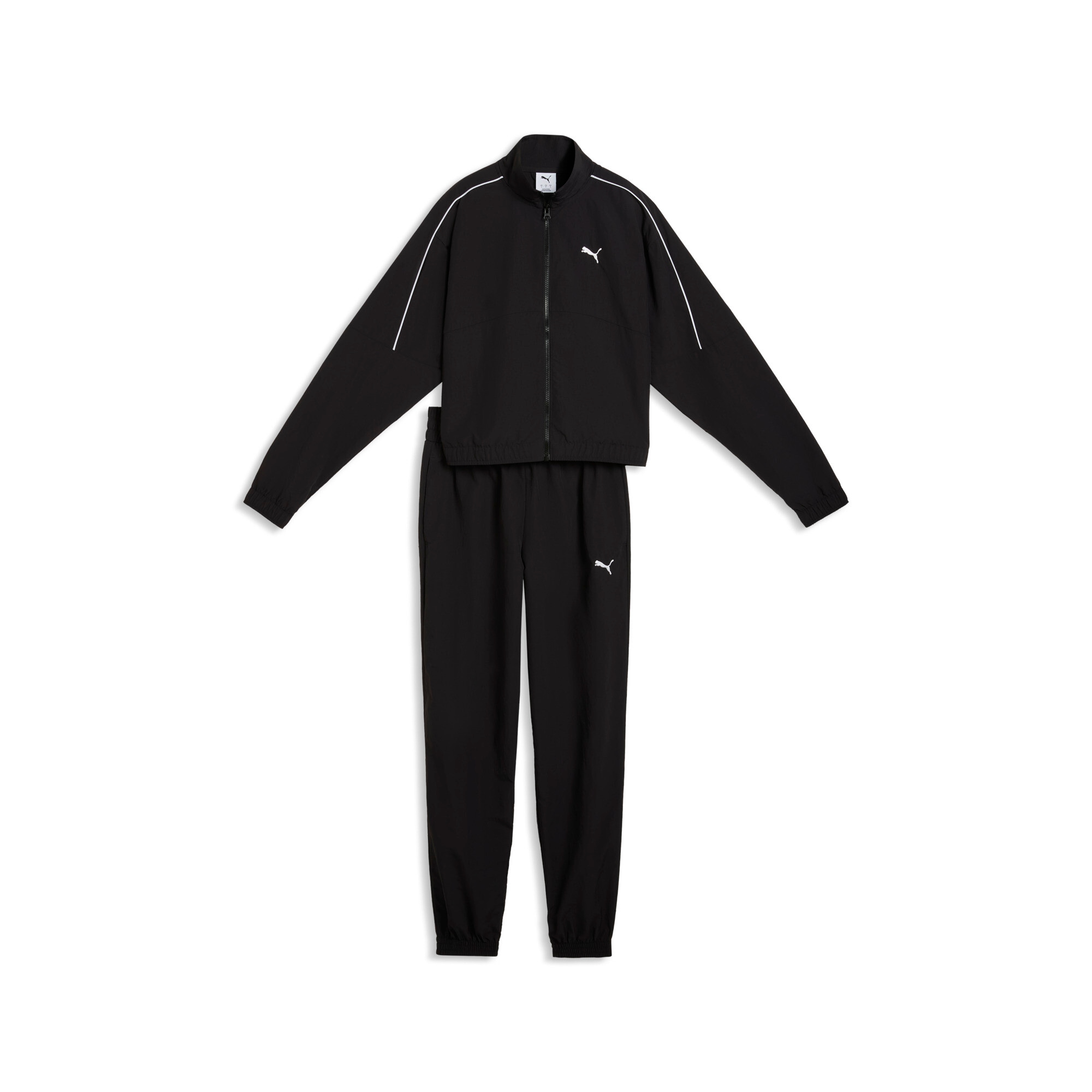 PUMA Jogginganzug "WOVEN STANDARD SUIT CL" 2 zweiteiliges Set, mit Knopfleiste, windabweisend, wärmeisolierend