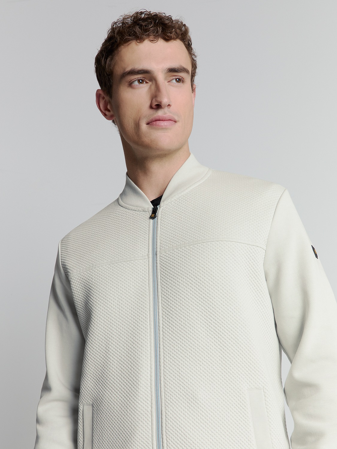 NO EXCESS Sweater »No Excess Jacquard sweatshirt mit Vollreißverschluss«