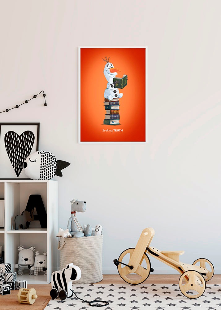 Komar Bild "Frozen Olaf Reading" Disney 1 Stk. tlg. Wandbild zur Dekoration im Kinderzimmer - ohne Rahmen