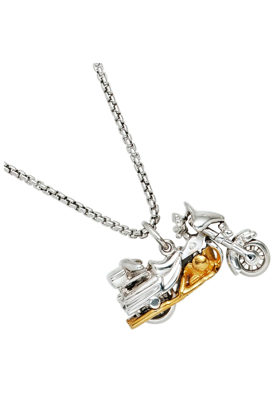 JOBO Kettenanhänger »Anhänger Motorrad 16 mm« ()  925 Silber bicolor vergoldet