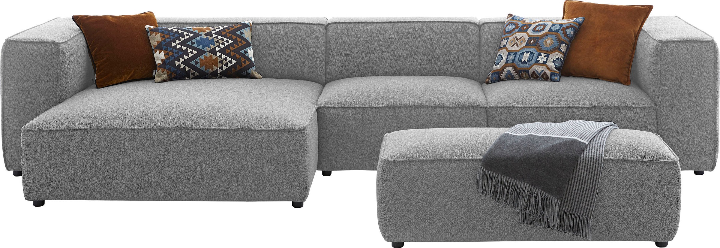 W.SCHILLIG Ecksofa »around-the-block«, mit eleganter Biese, mit Federkern, Breite 341 cm