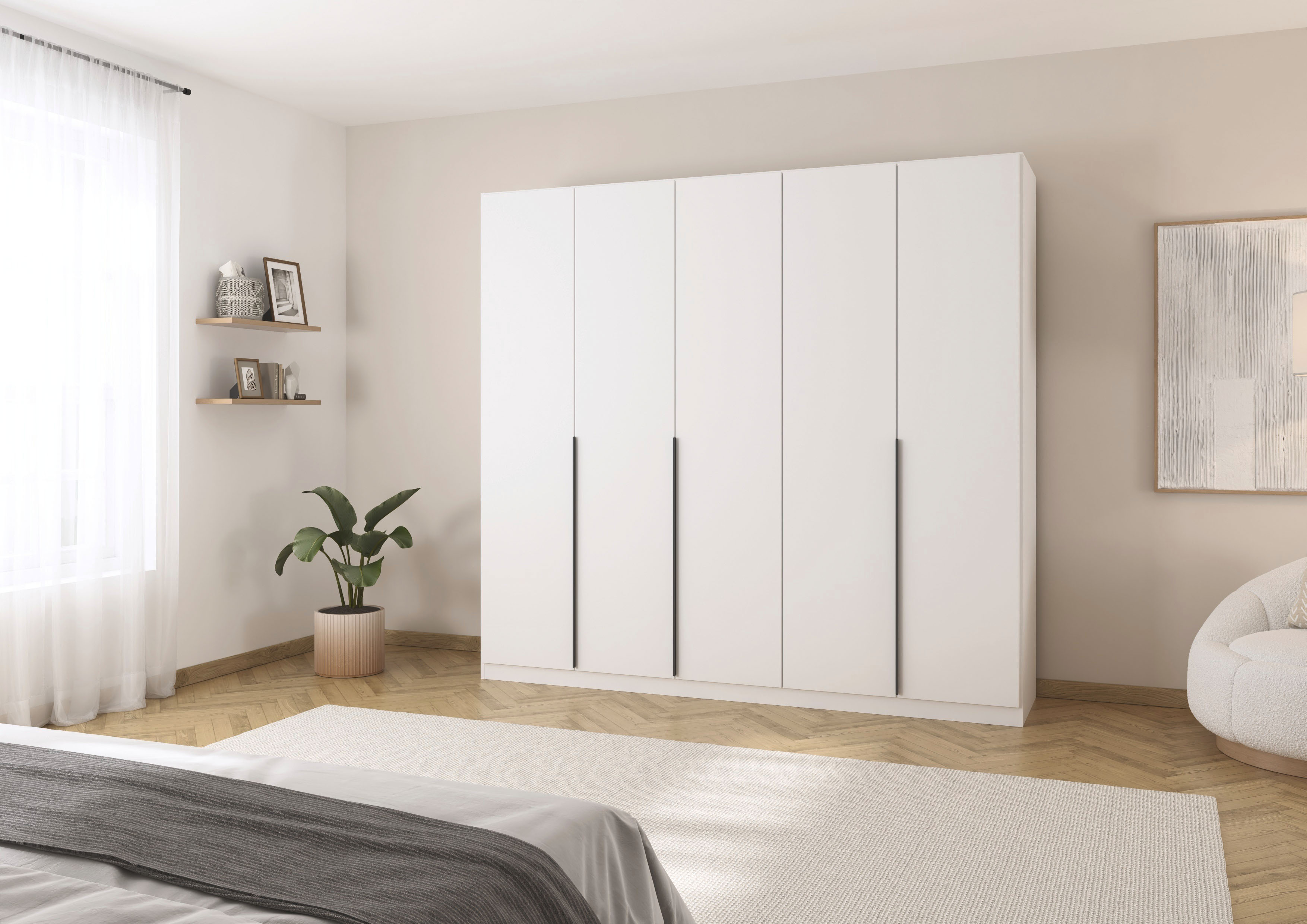 OTTO home Drehtürenschrank "AGORDO" in zwei Griff-Farben, Breiten 91-405 cm, Dekor- oder Hochglanzfront, in 8 Breiten & 2 Höhen, MADE IN GERMANY