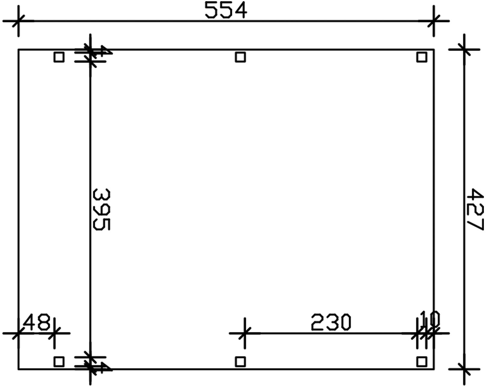 Skanholz Einzelcarport »Grunewald« Massivholz 395 cm Anthrazit