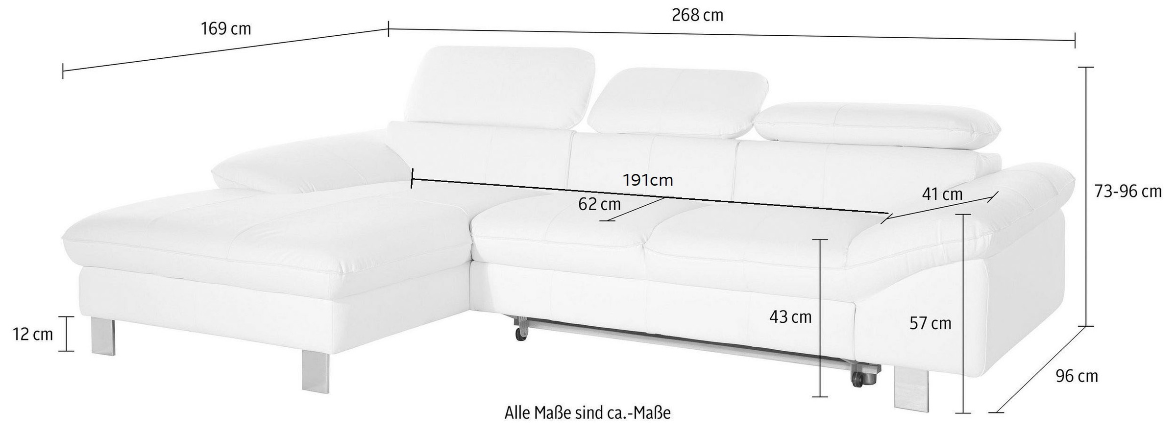 COTTA Ecksofa »Driver L-Form« mit Kopfteilverstellung, wahlweise mit Bettfunktion & Bettkasten
