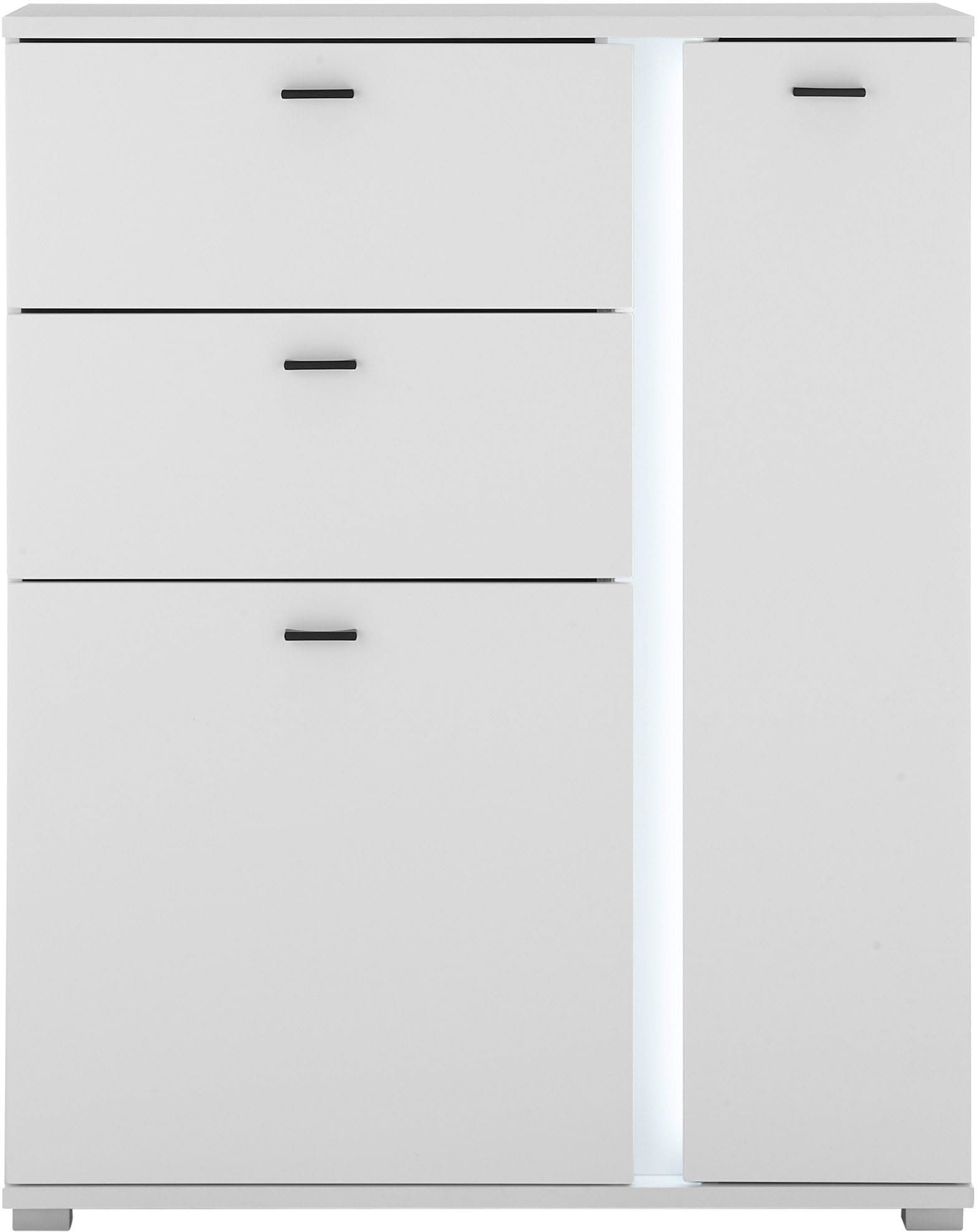 INOSIGN Highboard »LONG ISLAND«, (1 St.), in moderner Trendfarbe,inklusive senkrechter Beleuchtung,Breite 100 cm