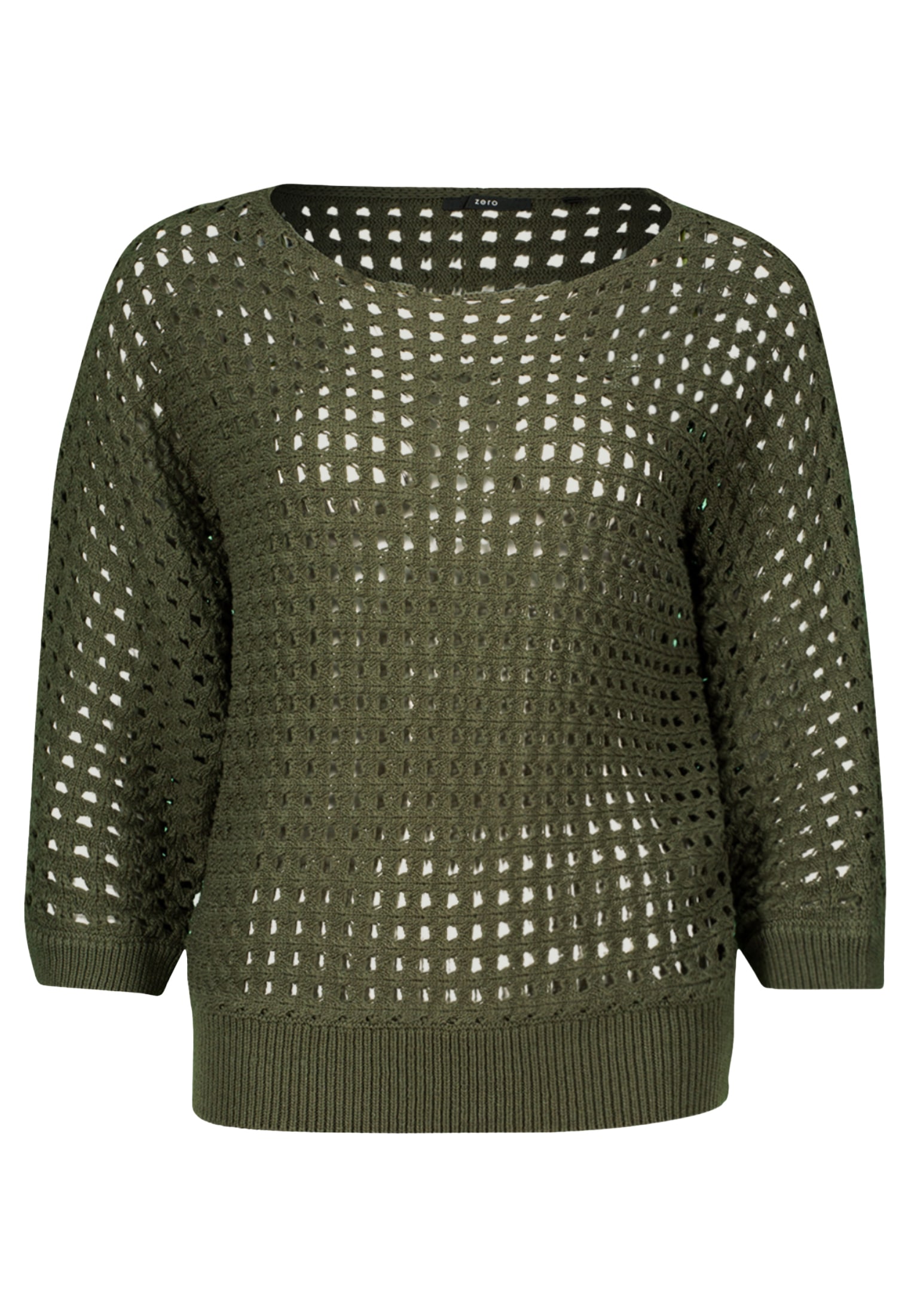 Zero Strickpullover »zero Pullover aus Ajourstrick«, Lochmuster