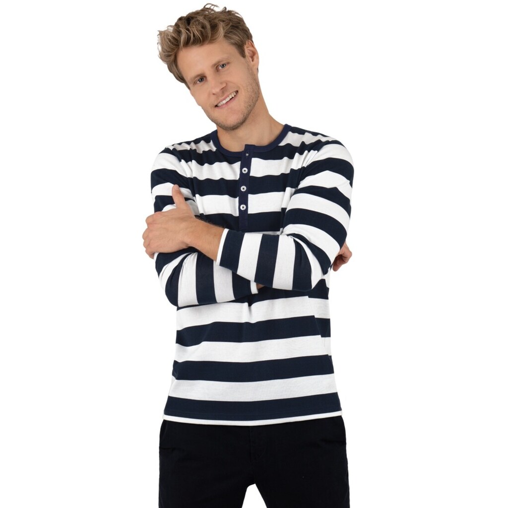 Trigema Longsleeve »TRIGEMA Longsleeve mit maritimem Streifenmuster«, (1 tlg.)