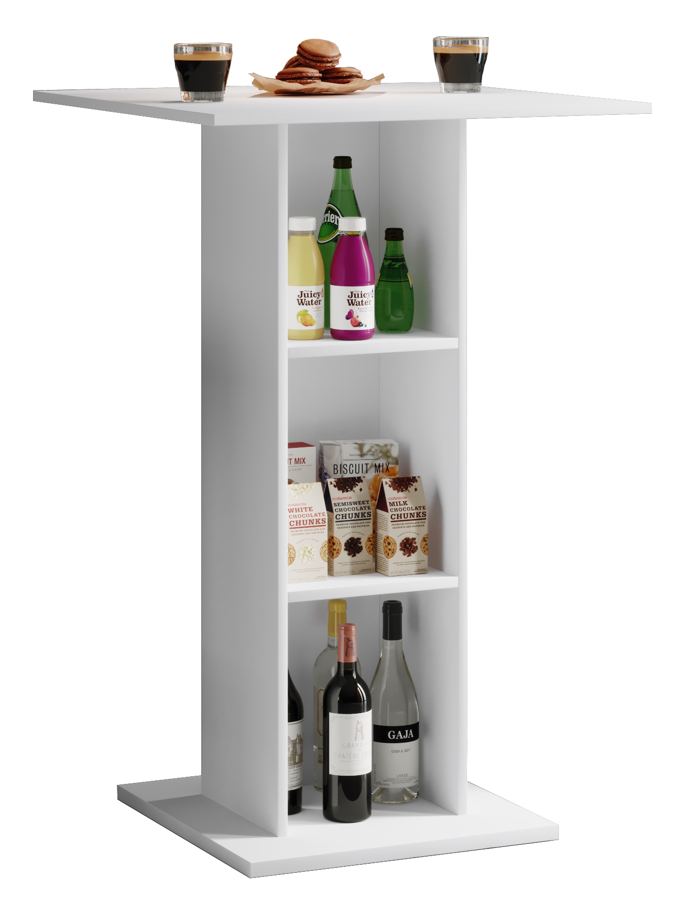 Bartisch VCM, B:70cm T:70cm, weiß, Küche, Tische, "Holz Bartisch Tresen Stehtisch Bistrotisch Standos"