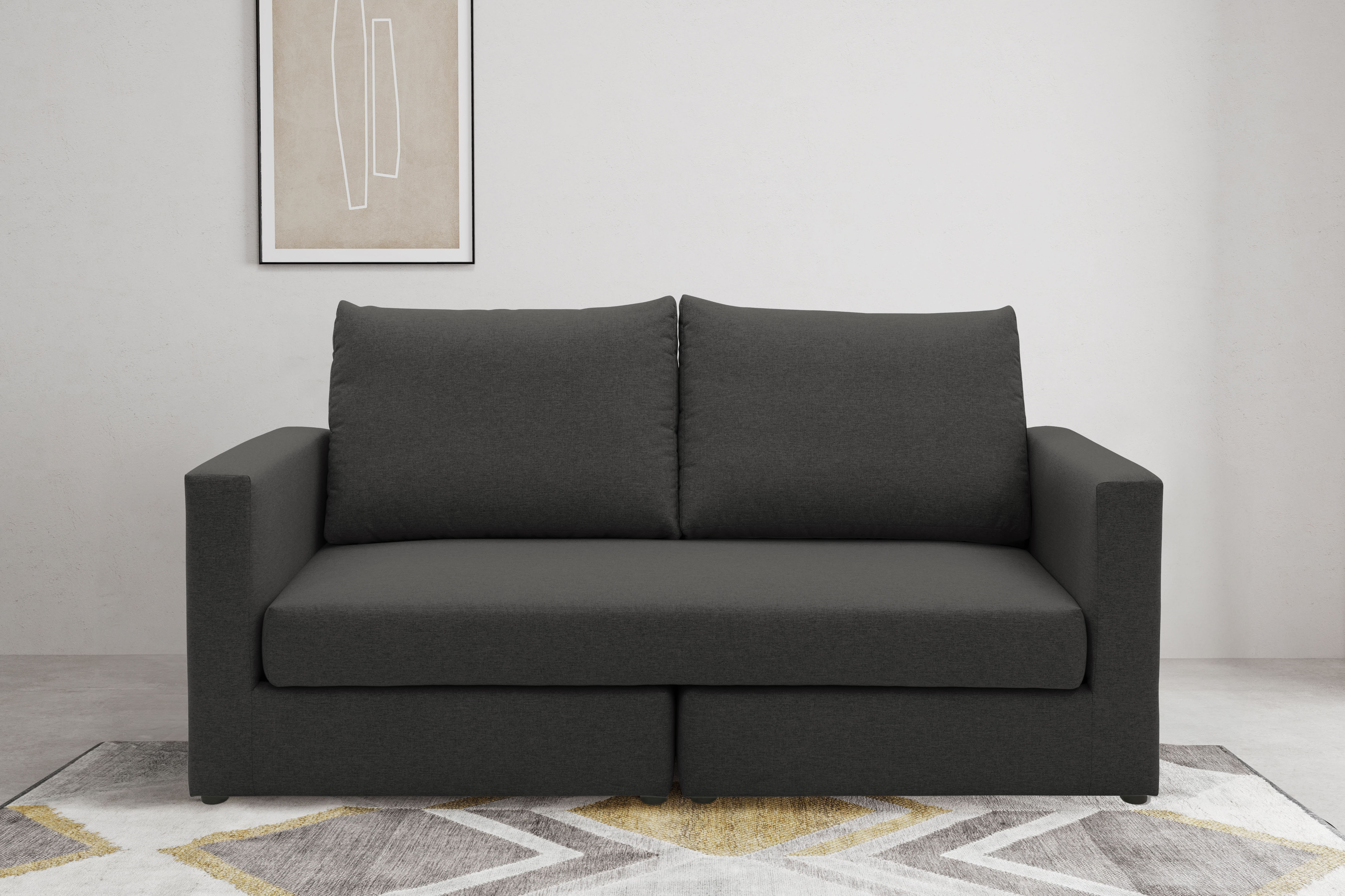 DOMO collection 2-Sitzer "Bibury, modernes Sofa, B/T/H: 178/80/90 cm" Sitzfläche mit Federkern, inkl. 2 Rückenkissen
