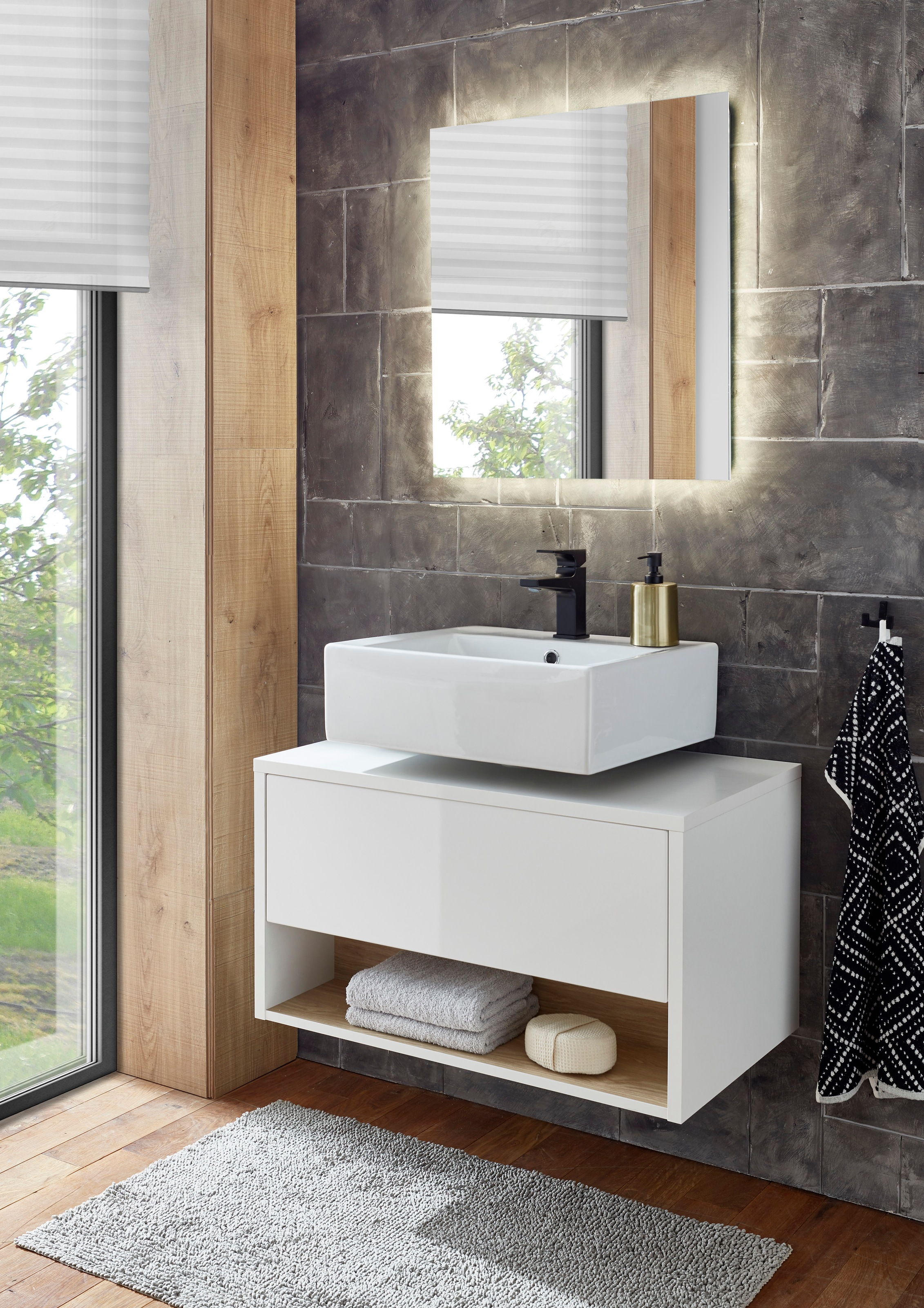 Thumbnail - Home affaire Badmöbel-Set "Studio Line, Bad im modernen Design, 2-teiliges Badezimmer" 2 Stk. tlg.