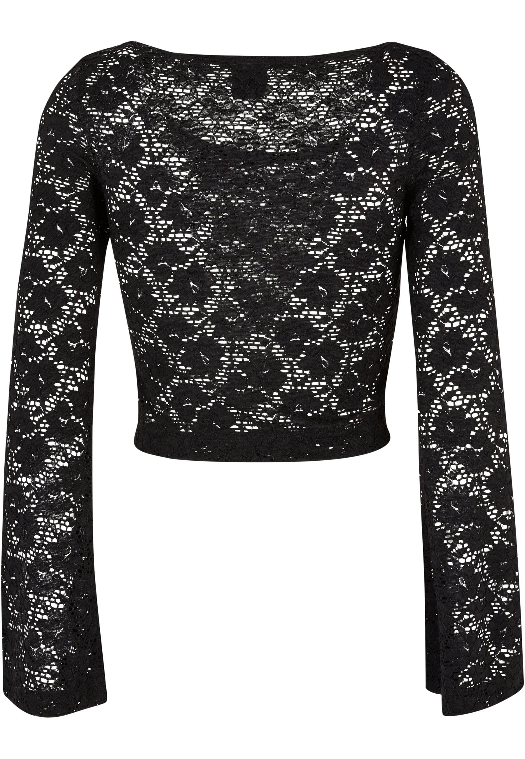 URBAN CLASSICS Longsleeve »Urban Classics Damen Ladies Cropped Lace Longsleeve«, (1 tlg.)
