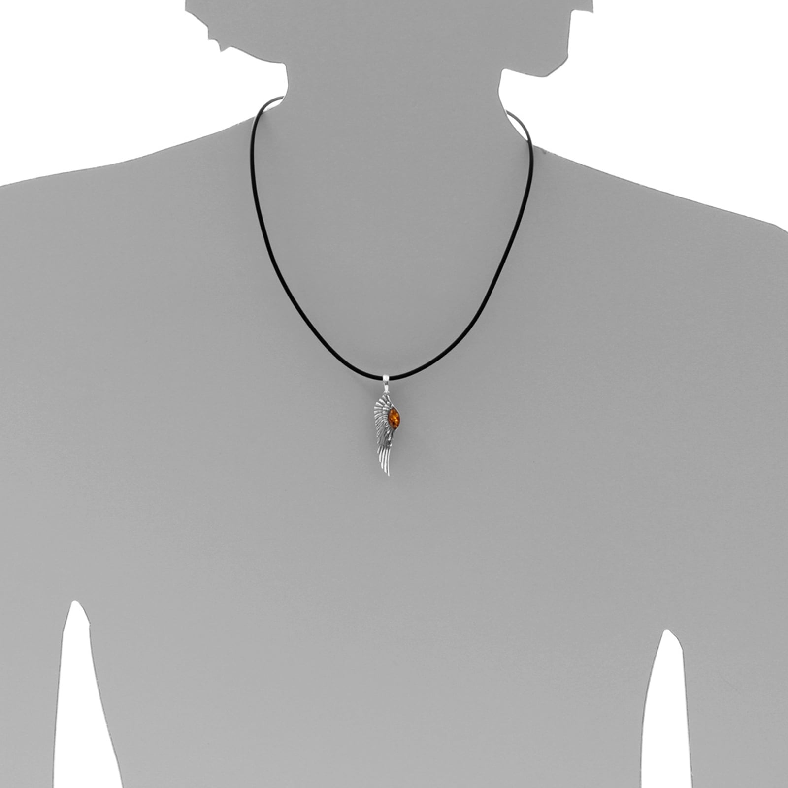 OSTSEE-SCHMUCK Kette mit Anhänger »- Engelsflügel - Silber 925/000 - Bernstein«