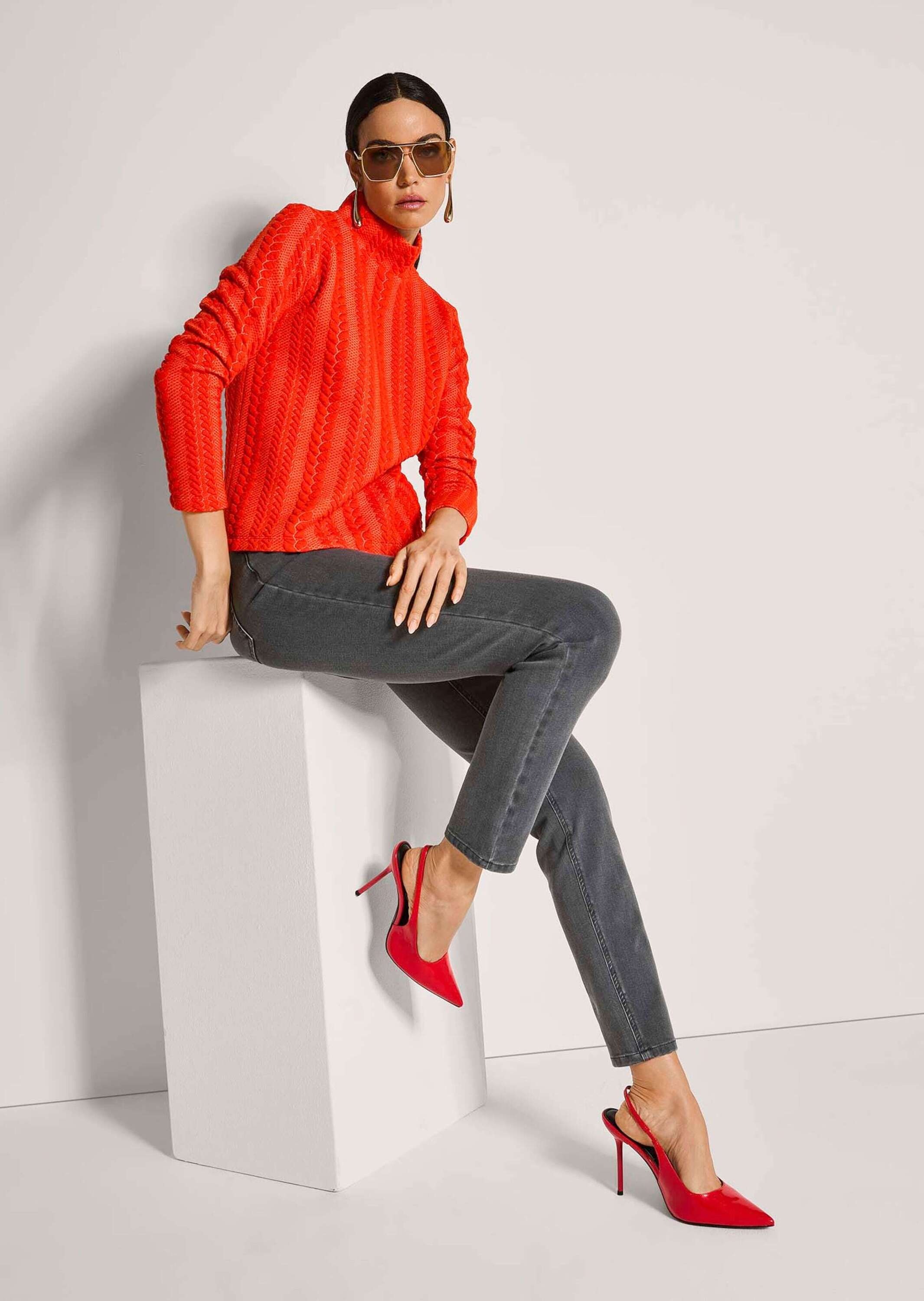 MADELEINE Langarmshirt »Sweatshirt Sweatshirt mit Zopfstruktur«