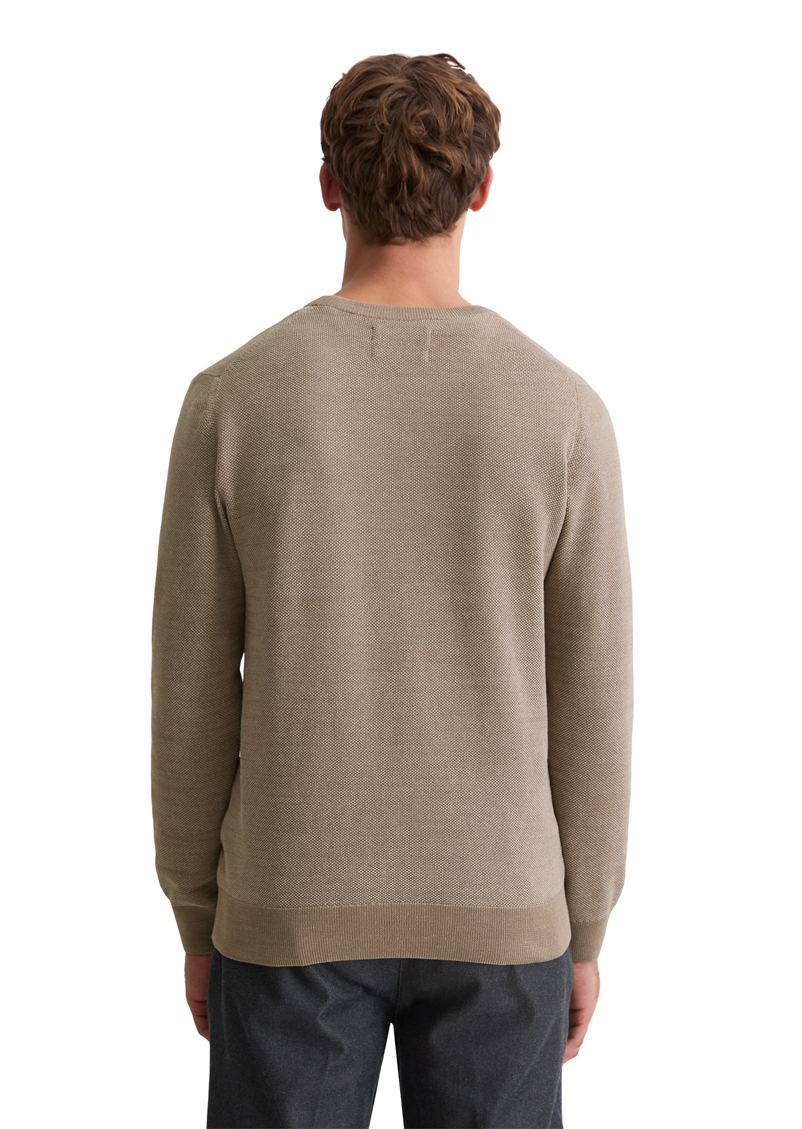 Thumbnail - Marc OPolo Rundhalspullover "aus Bio-Baumwoll-Piqué"