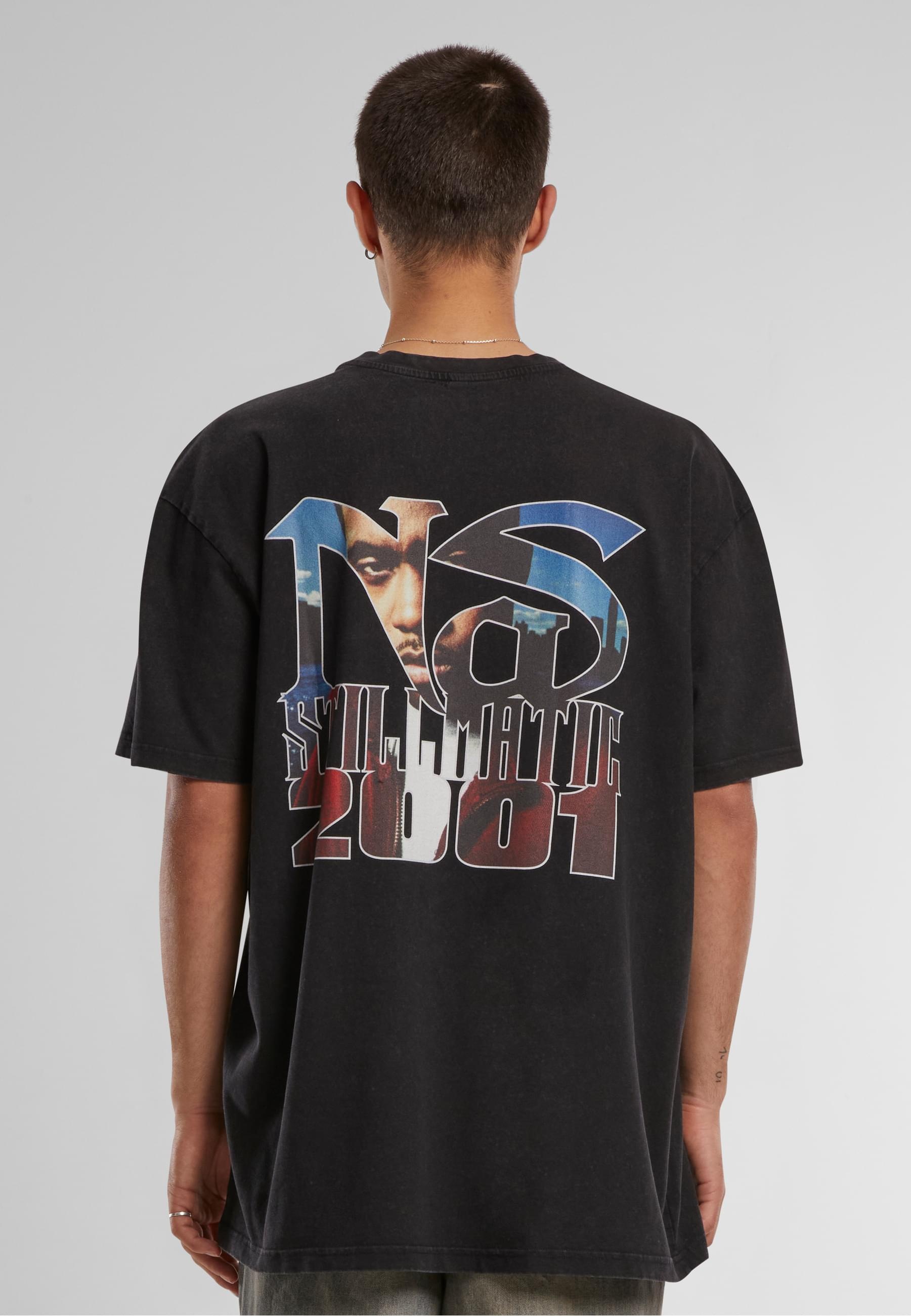 MisterTee T-Shirt »MisterTee Herren Nas Stillmatic Acid Washed Oversize Tee«, (1 tlg.)