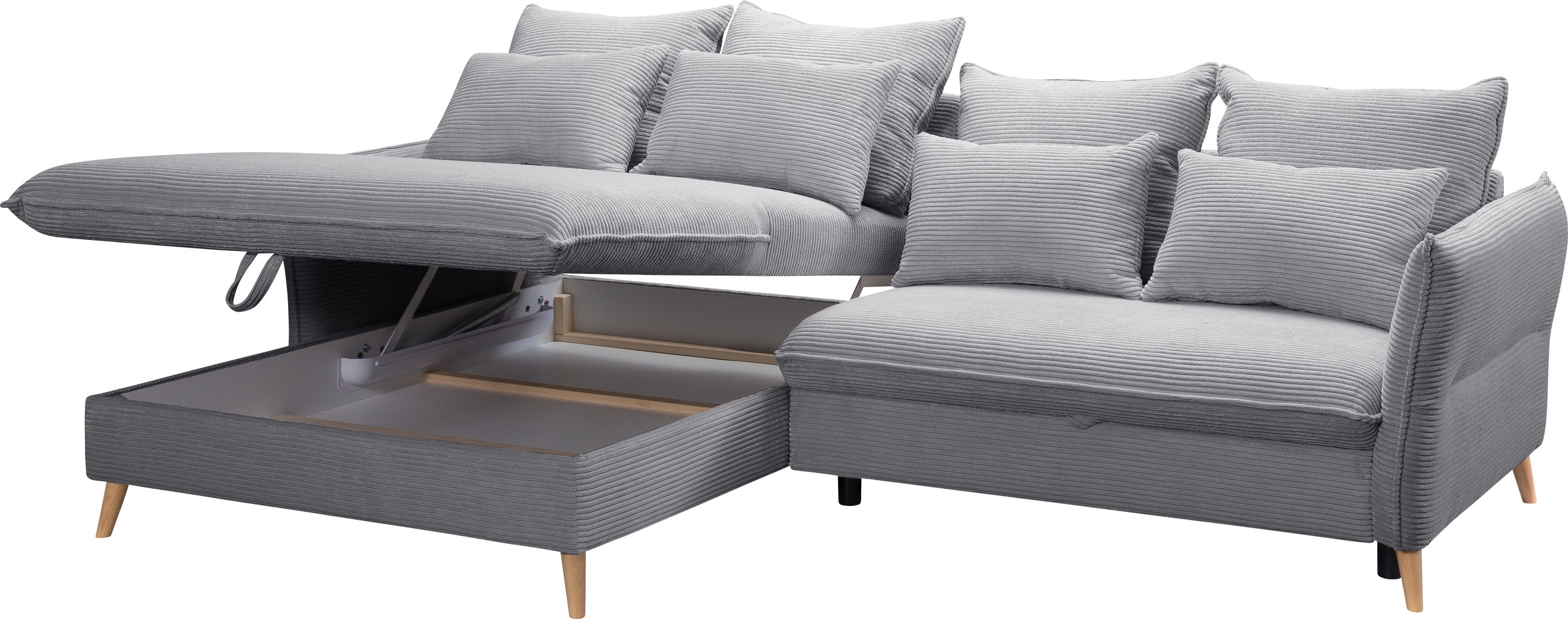 Thumbnail - exxpo - sofa fashion Ecksofa "WALPY, elegant & modern, bequem, schmale Armlehnen, Breite 274cm" L-Form, wahlweise mit Be...