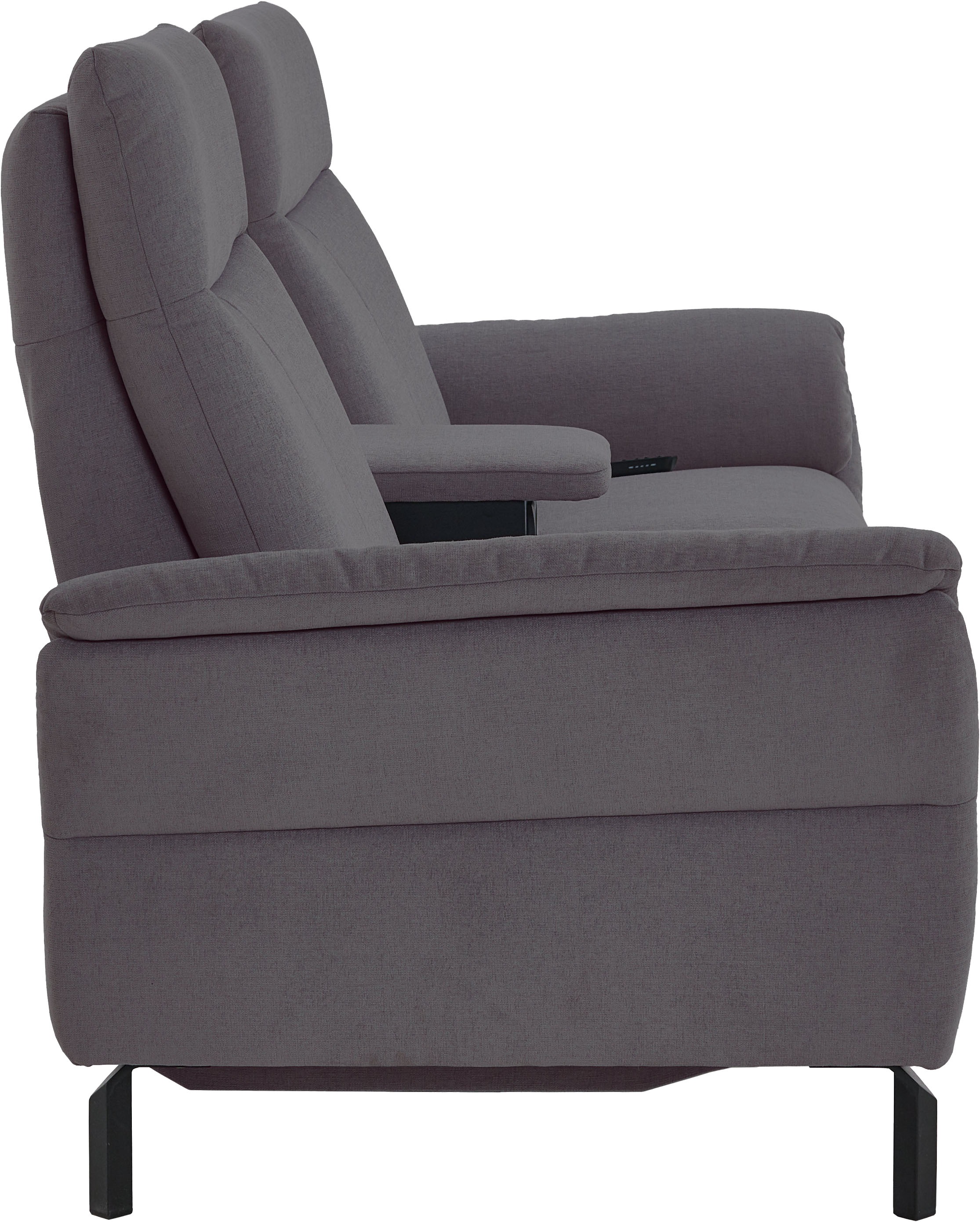 Places of Style 2-Sitzer »Sisto, inklusive 2x Relaxfunktion motorisch mit Herz-Waage-Beschlag«, Zwischenelement mit Tisch, Steckdose & USB-Ladestation
