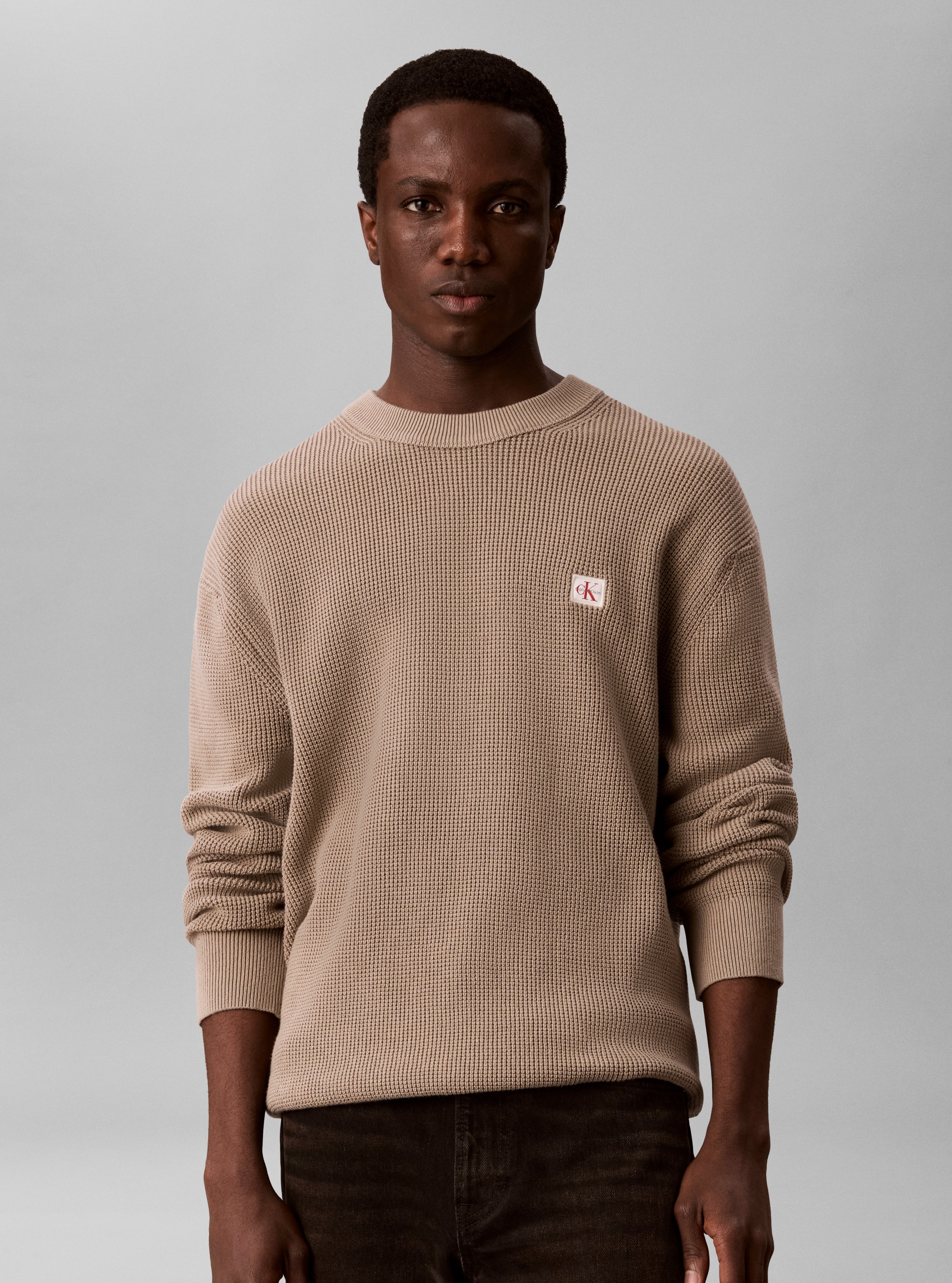 Calvin Klein Jeans Strickpullover Strukturstrick, Regular Fit