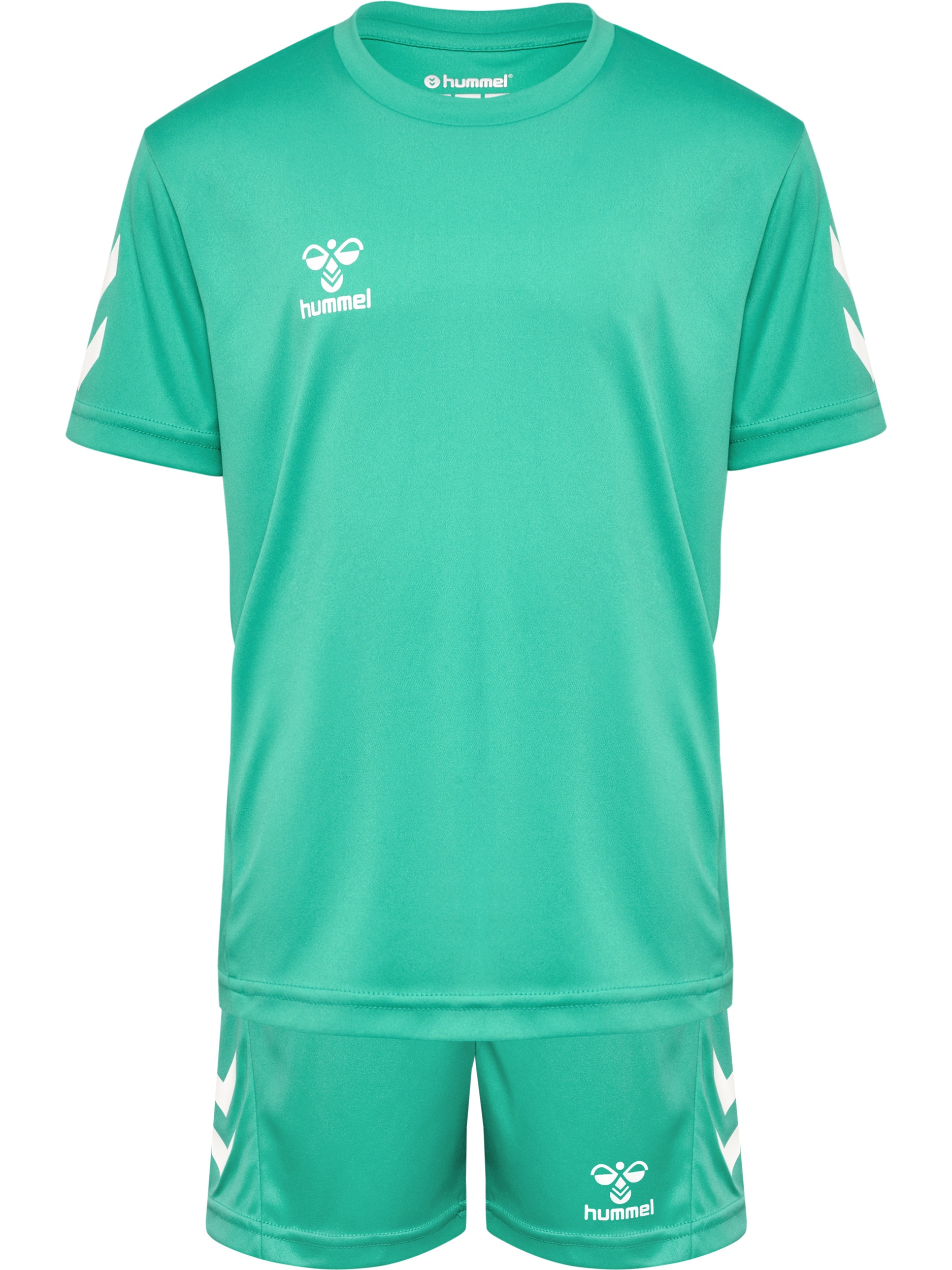 hummel T-Shirt & Shorts »HMLLOGO SET KIDS« Set, 2, 2 tlg. mit elastischem Bund, aus Polyester, pflegeleicht, sportlicher Stil