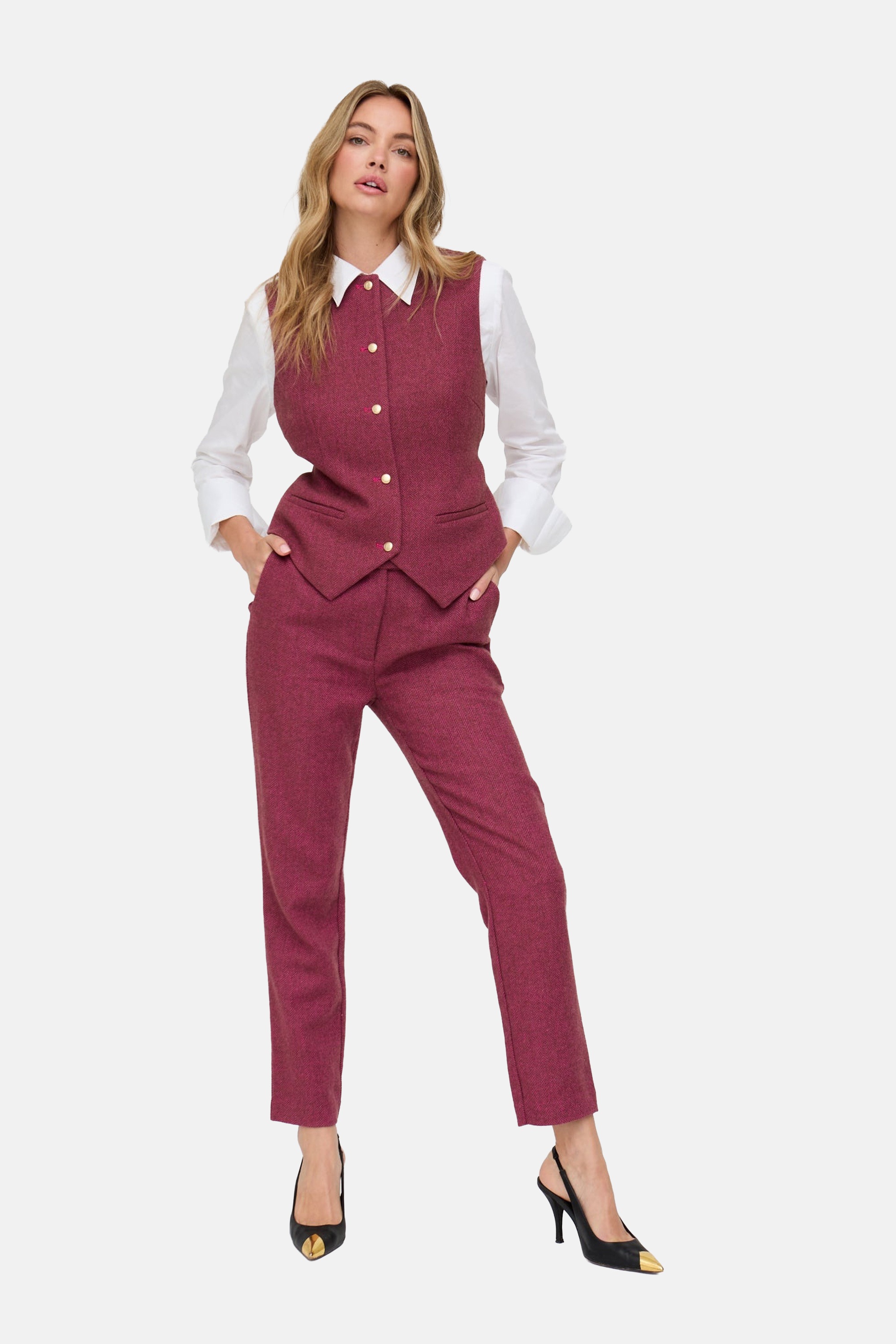 Lily and Lionel Anzugweste "Pandora Tailored Herringbone Print Waistcoat Da günstig online kaufen