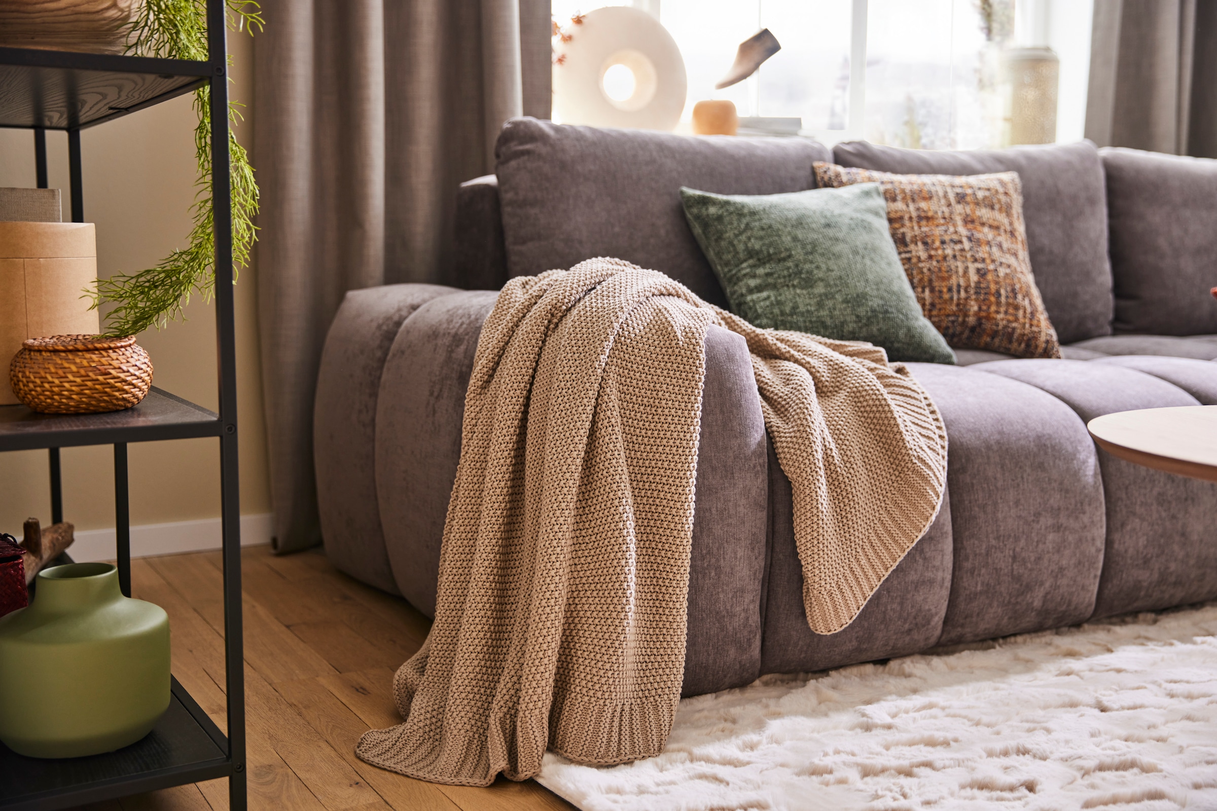 OTTO home Wohndecke »Phelon«, Strickmuster, modern und pflegeleicht, verschiede Farben