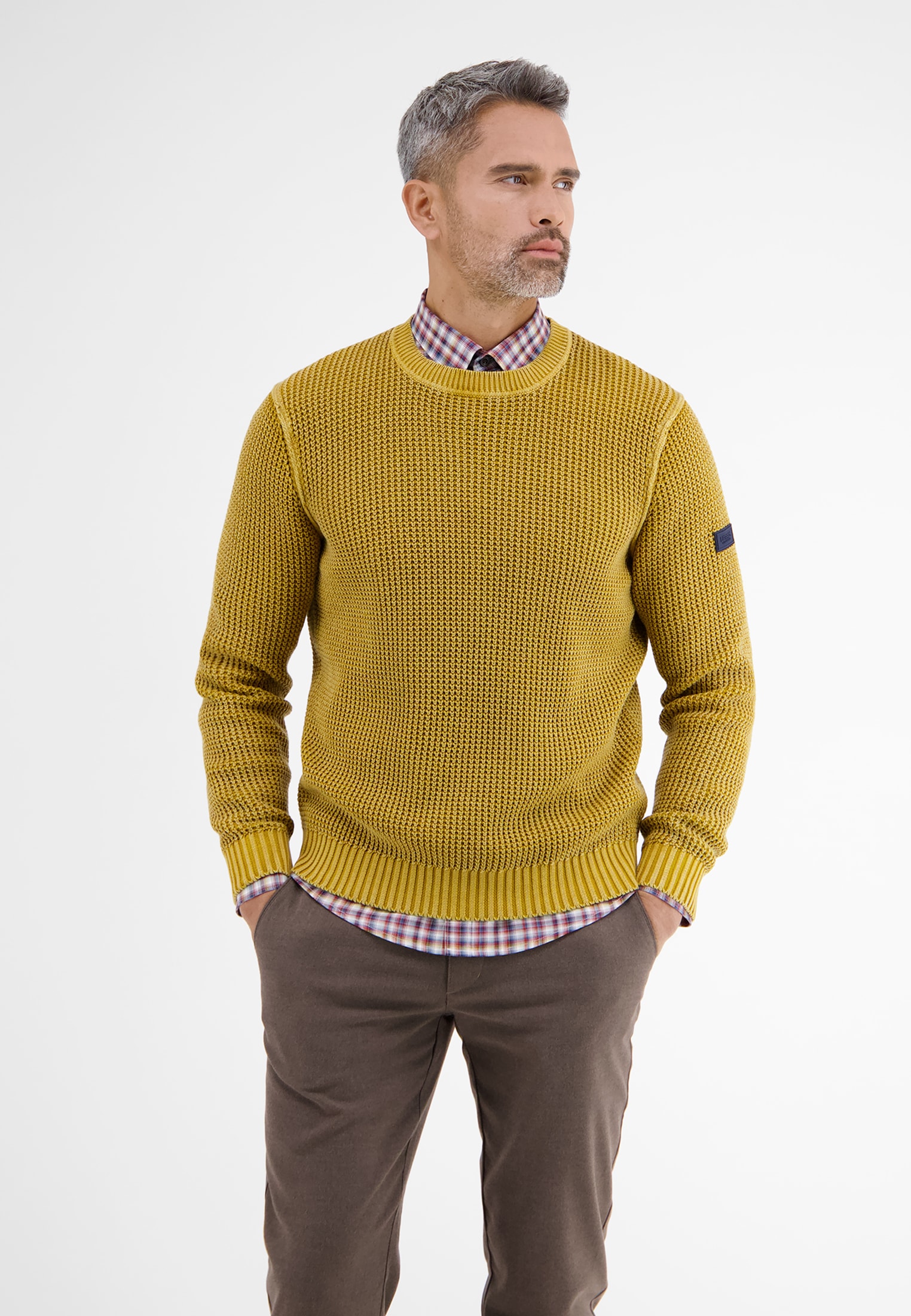 LERROS Rundhalspullover »LERROS Strickshirt in Strukturqualität«