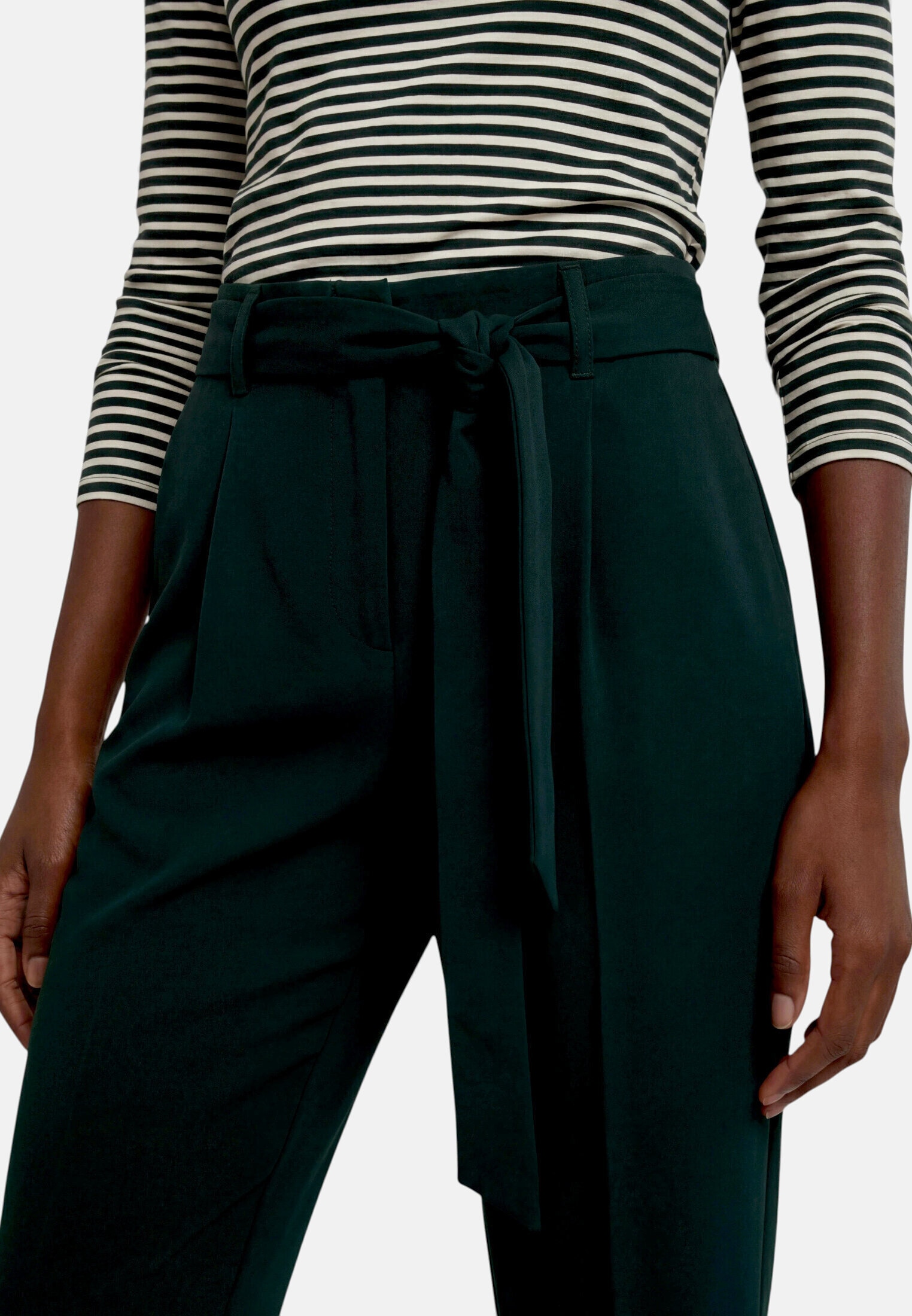 Zero Stoffhose »Damen Fit-Hose mit Bindegürtel«  Bindegürtel