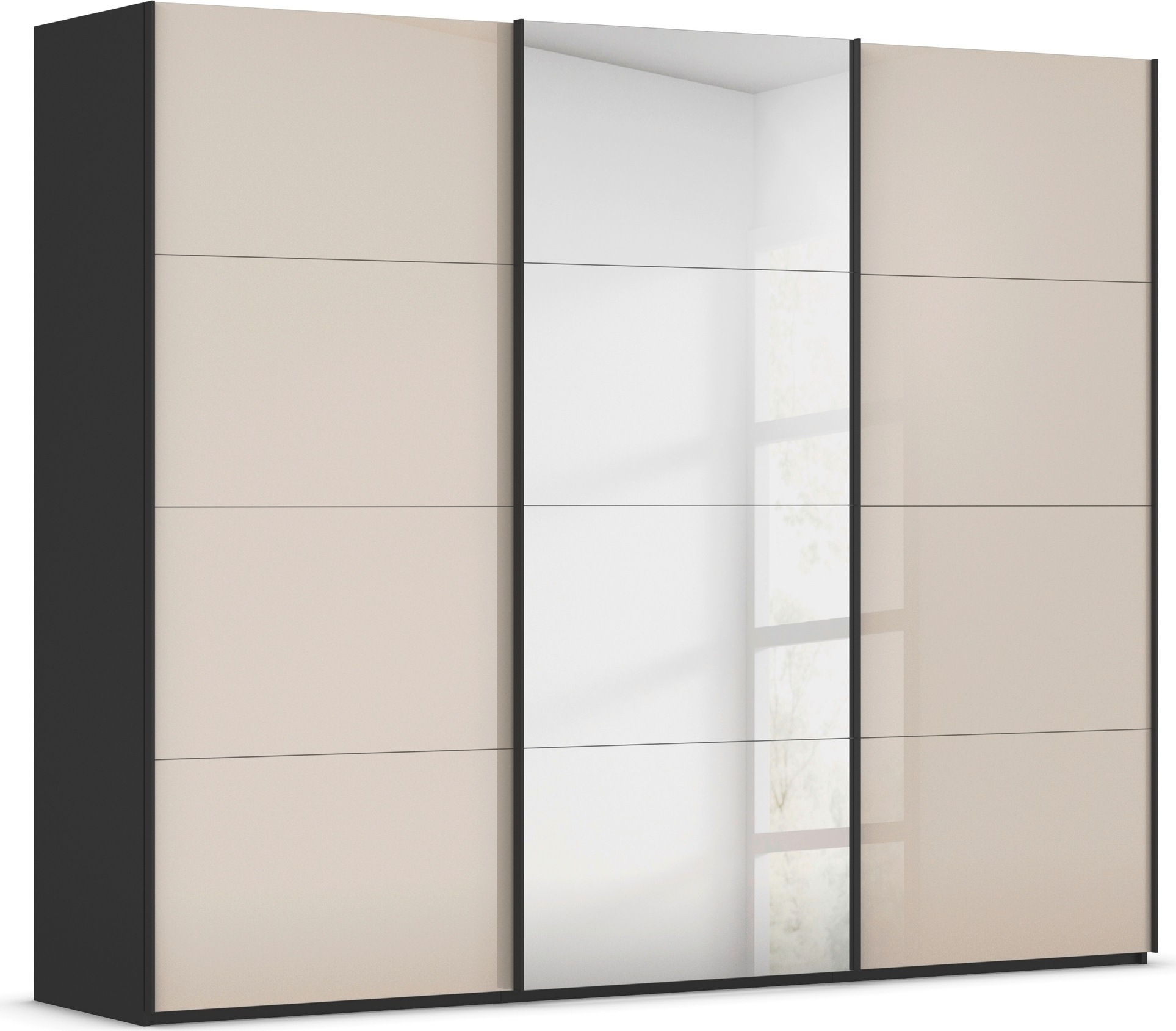 rauch "Kleiderschrank Schrank Garderobe Schlafzimmerschrank SCALE-FYRA" edle viergeteilte Türen Spiegel/Glas-Mix viele Farben MADE IN GERMANY