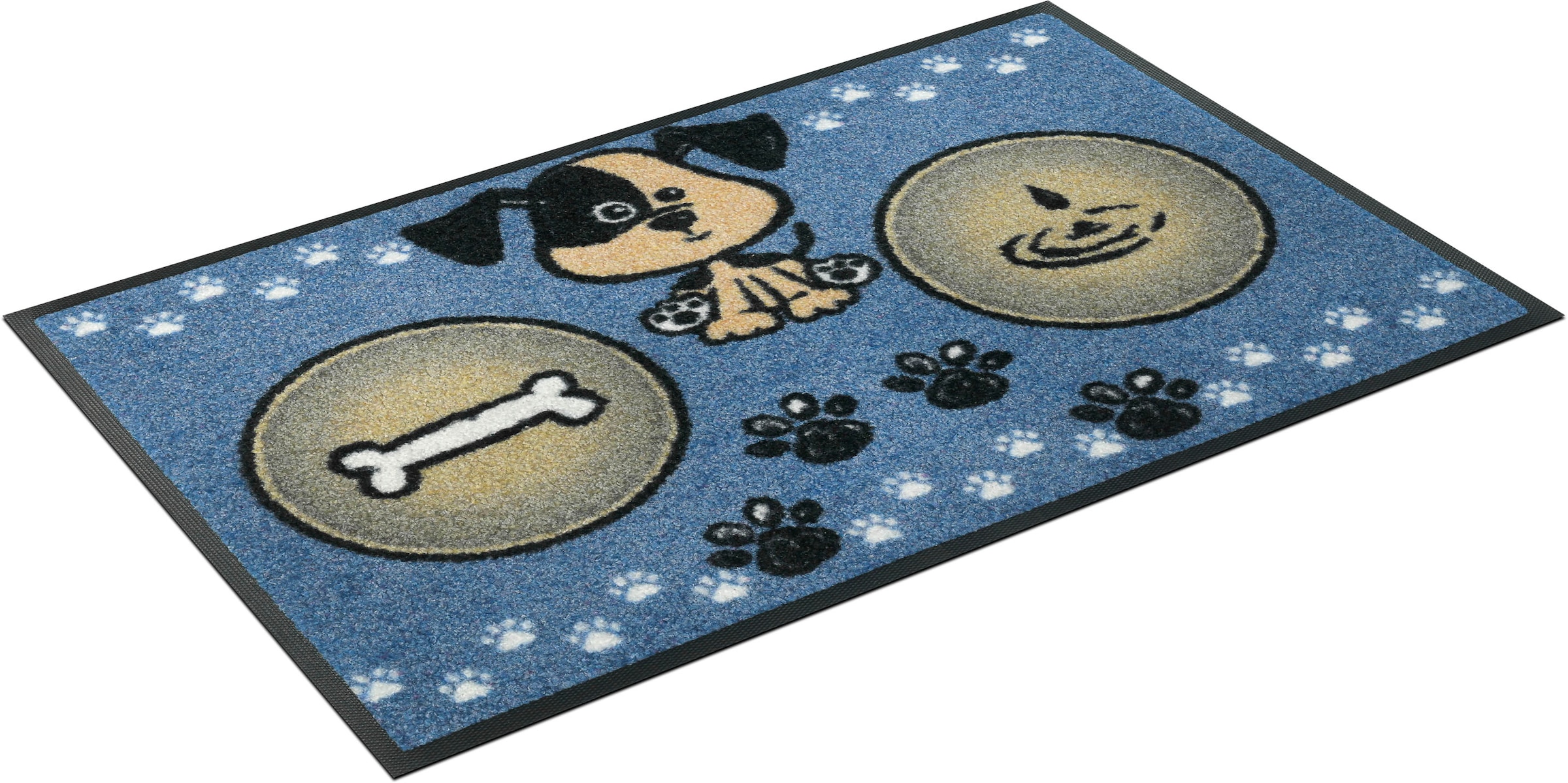wash+dry by Kleen-Tex Fußmatte »Hundemahlzeit«, rechteckig, | auch ideal Schmutzfangmatte, als BAUR Motiv Futterunterlage Hund, waschbar