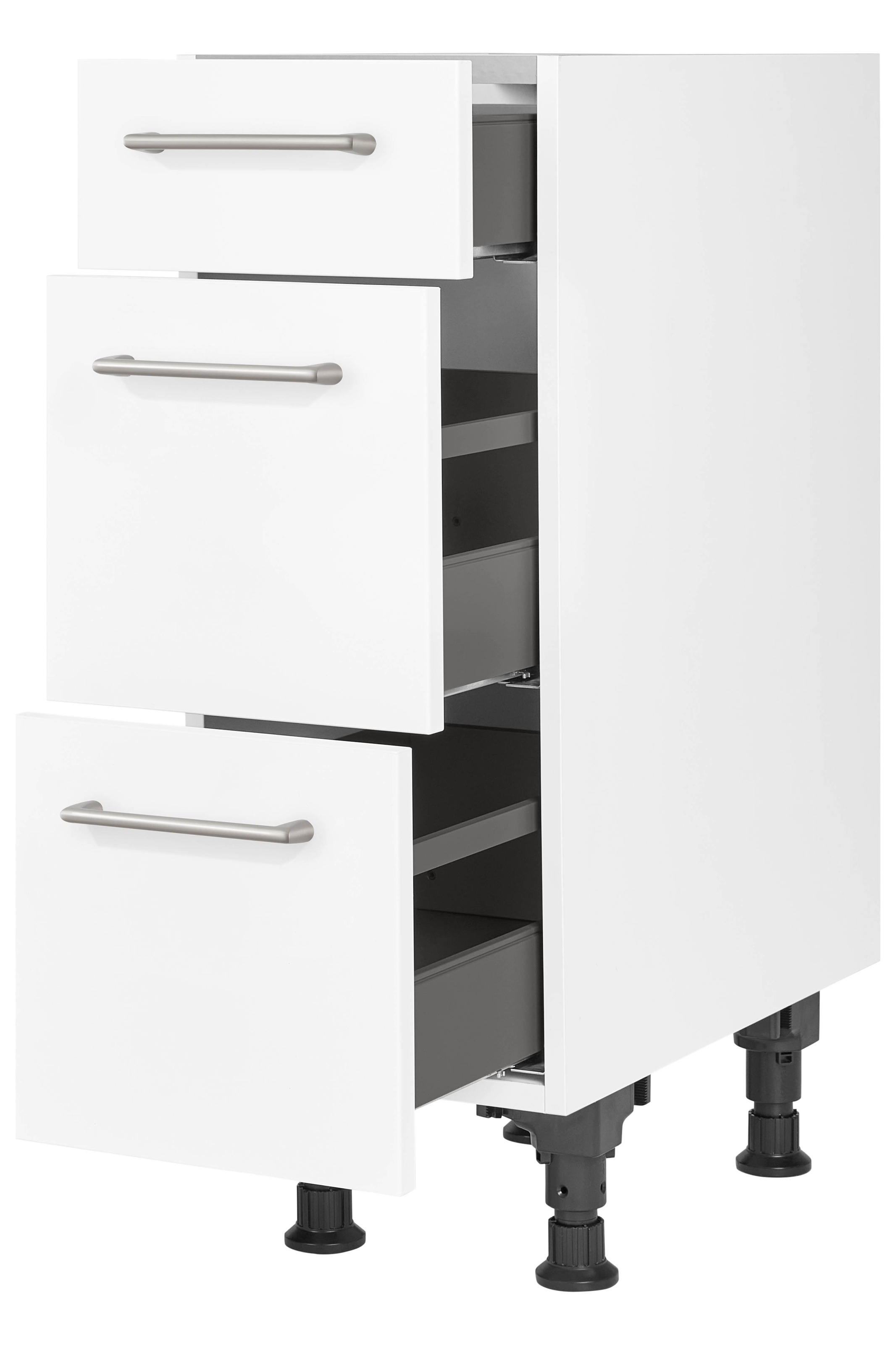 nobilia Unterschrank ""Laser", vormontiert, mit höhenverstellbaren Sockelfü günstig online kaufen