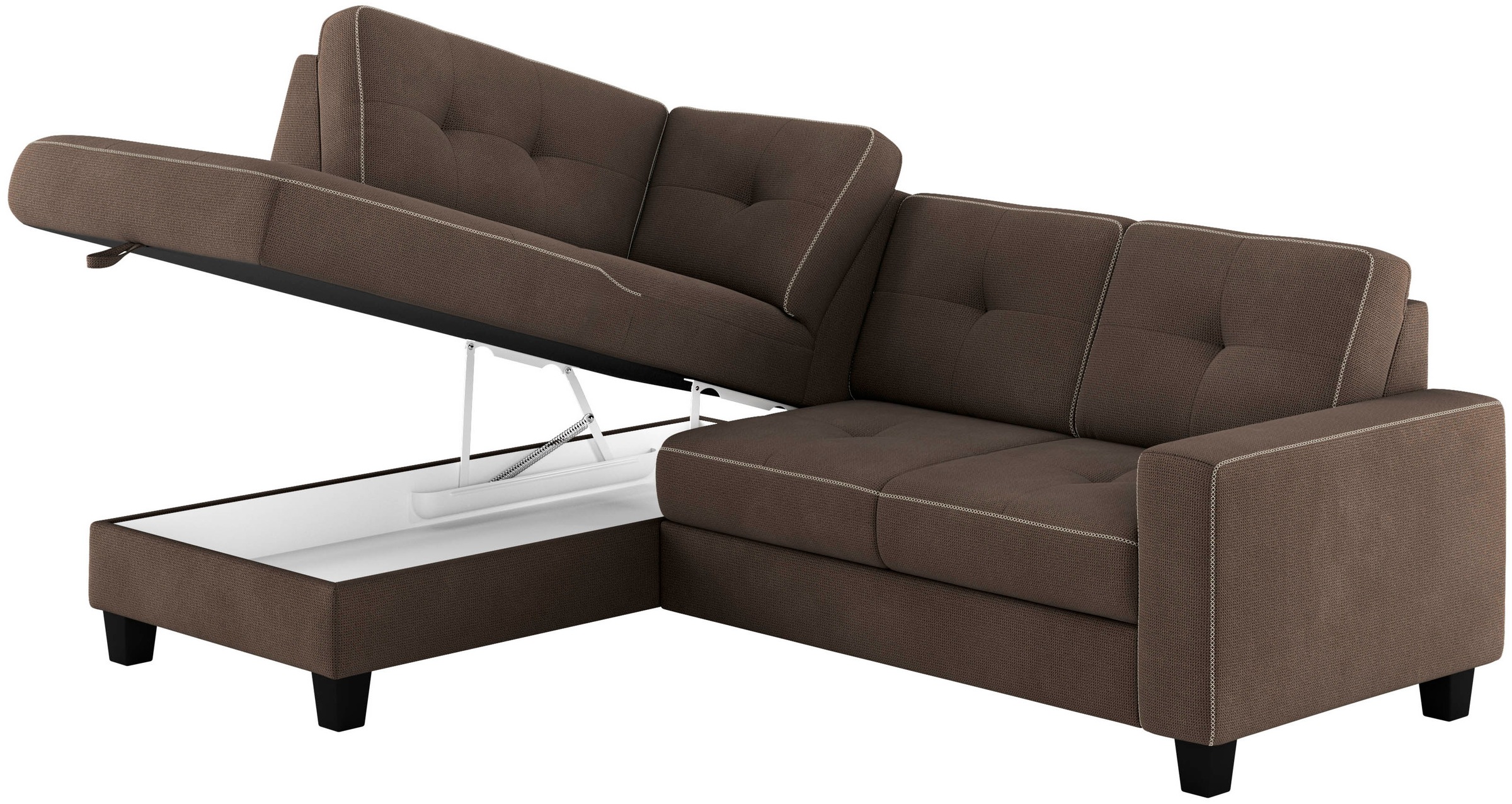 Places of Style Ecksofa »Varese«, Kreuznaht in beige