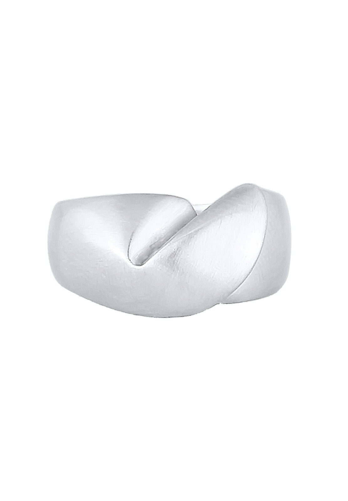 Elli Fingerring »Bandring Wellen Organic Geo Matt Knoten 925 Silber«