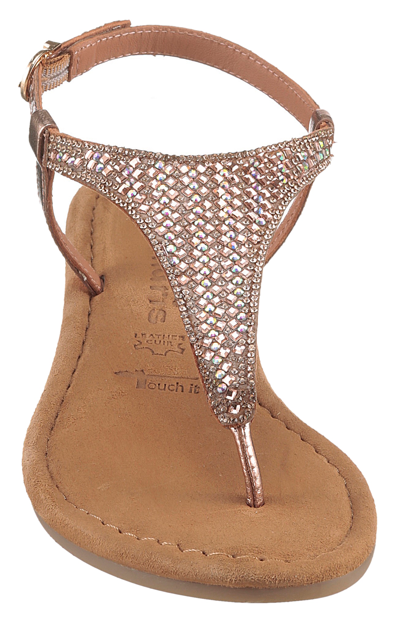 Tamaris Riemchensandale, Sandalette, Sommerschuh, Festtagsschuh, funkelnde Strasssteinchen