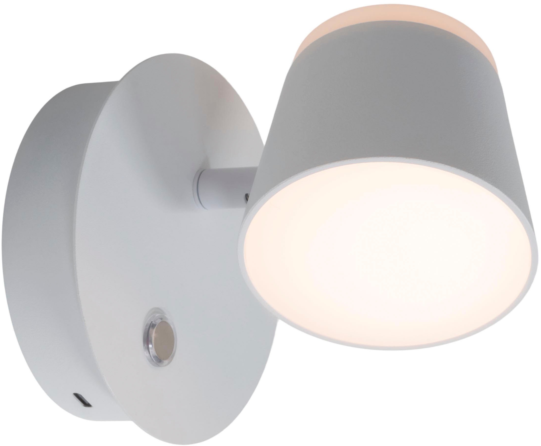 näve LED Wandleuchte »Tondo«, 1 flammig, Leuchtmittel LED-Modul | LED fest integriert, magnetisch, Akku Aufladung per USB-C Kabel, dimmbar per touch, Memory