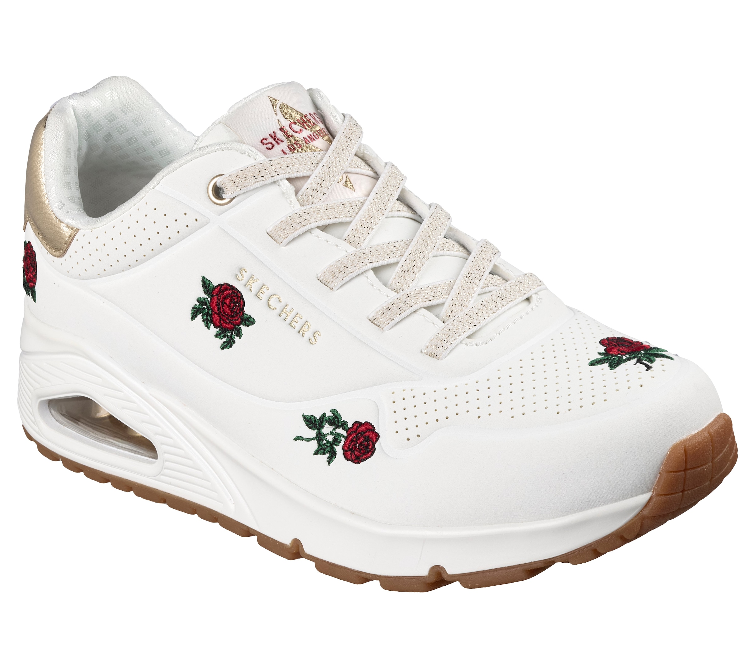 Skechers Sneaker »UNO-CHAMPAGNE & ROSES«  Freizeitsneaker, Halbschuh mit Rosen-Stickerei