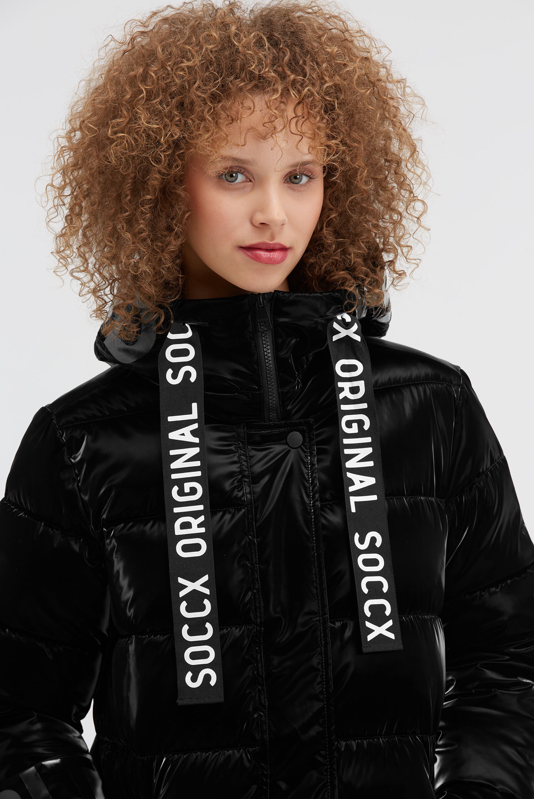 SOCCX Parka mit Kapuze mit Reißverschluss an den Einschubtaschen