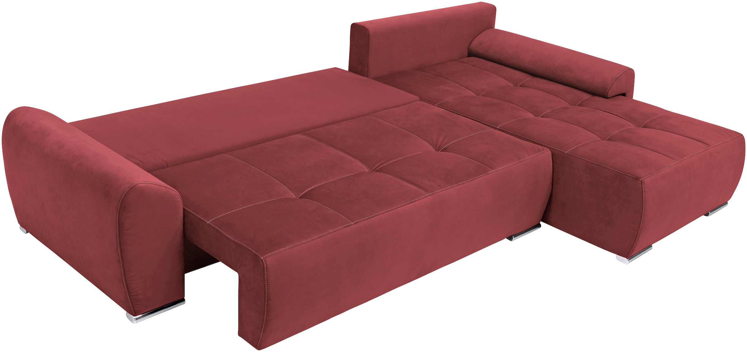 COLLECTION AB Ecksofa »Bilbao L-Form«, inkl. Bettfunktion und Bettkasten, Zierkissen mit Strassstein