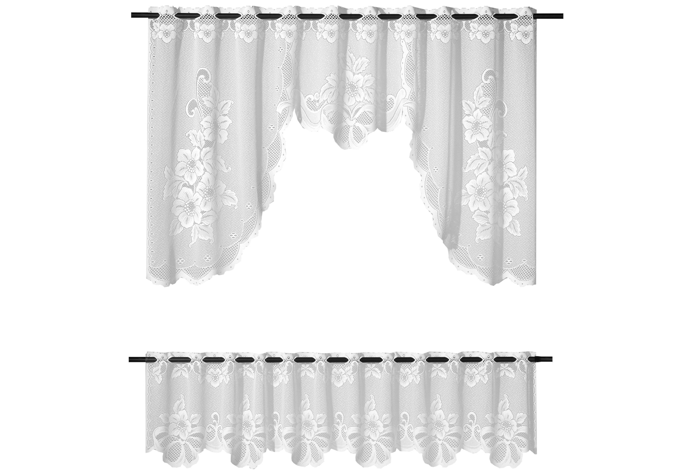 Weckbrodt Scheibengardine »Provance«, (2 St.), Bistro, Jacquard, floral, geblümt, 2teiliges Set, Gardine, Store