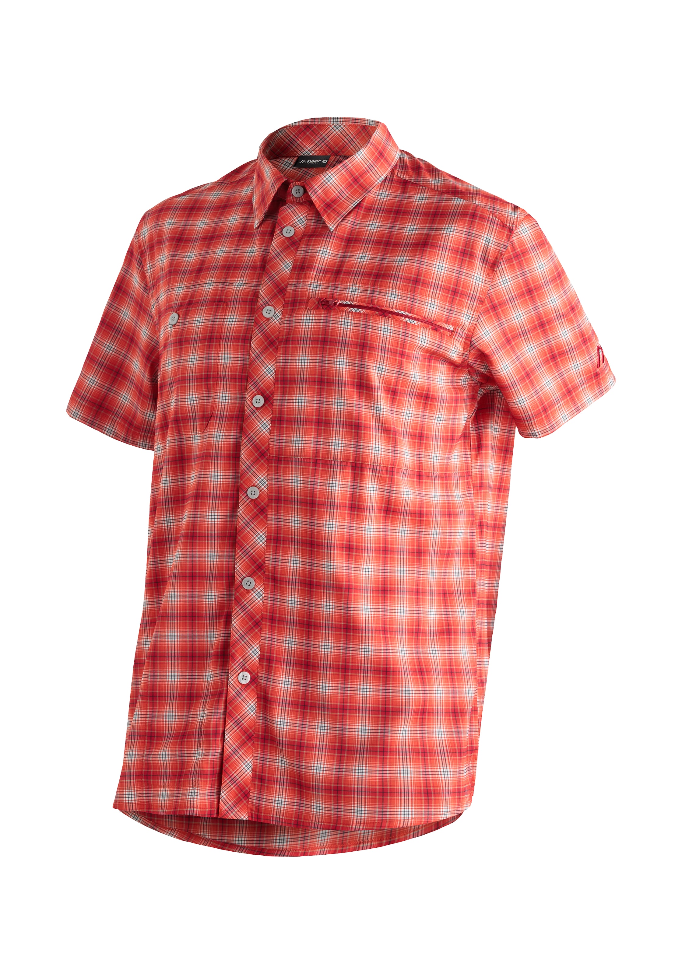 Maier Sports "Kasen S/S M" Herren Hemd kurzarm, karriertes Freizeithemd, Kurzarmhemd, Regular Fit