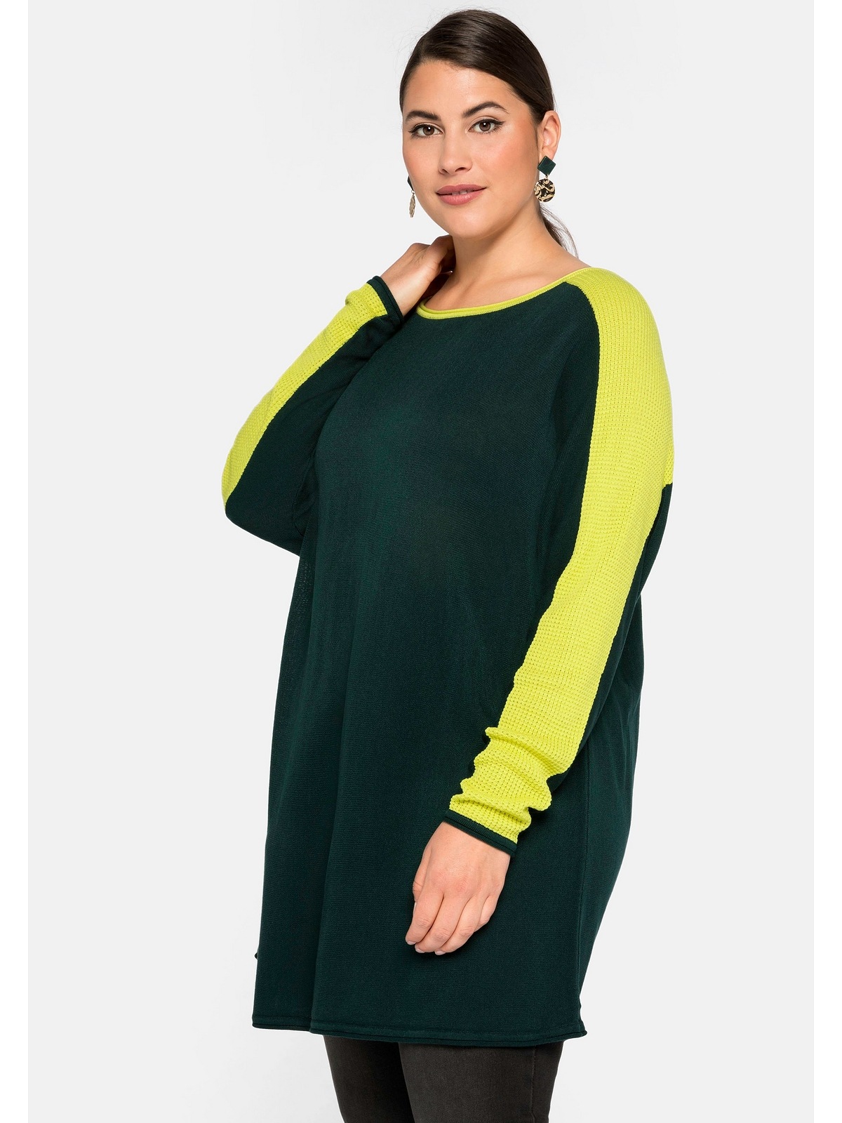 Sheego Rundhalspullover »Pullover«, mit Kontrastfarben