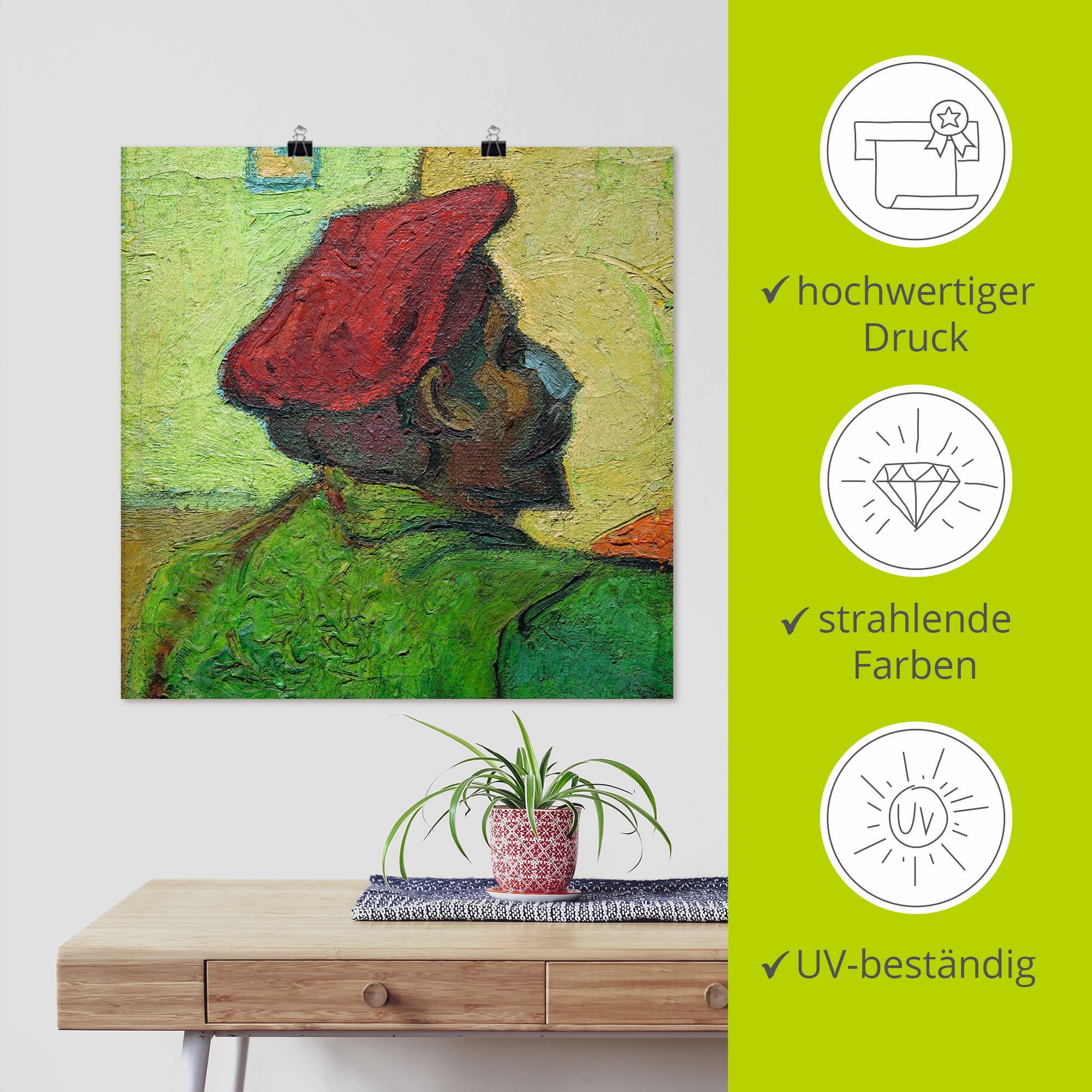 Artland Kunstdruck »Paul Gauguin Gemälde v. V. van Gogh«, Porträts, (1 St.), als Leinwandbild, Wandaufkleber oder Poster in versch. Größen
