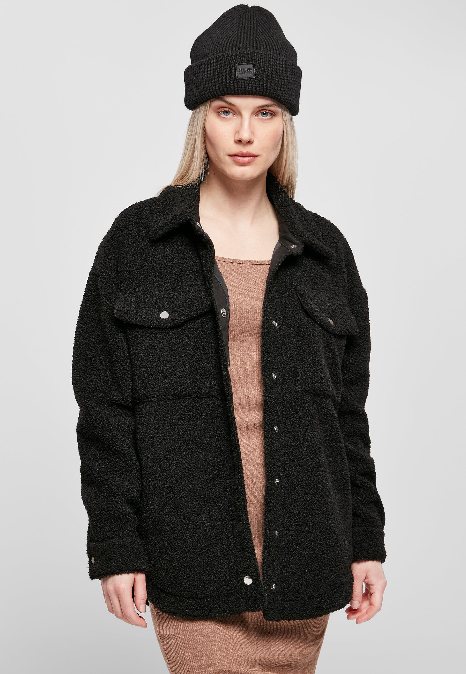 URBAN CLASSICS Langarmhemd »Urban Classics Damen Ladies Sherpa Overshirt«, (1 tlg.)
