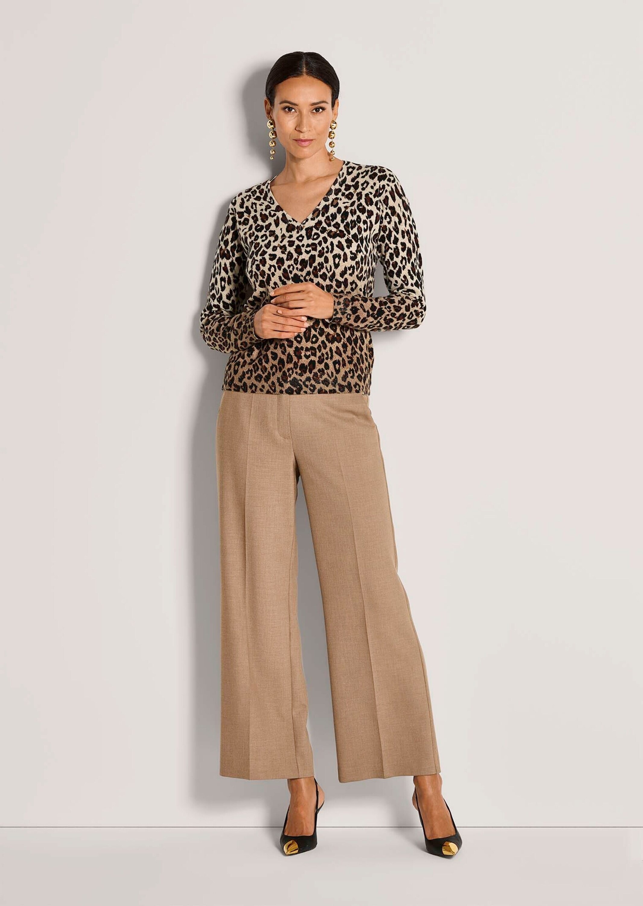 MADELEINE Longpullover "Strickpullover Luxuriöser Wollpullover mit Animal-D günstig online kaufen