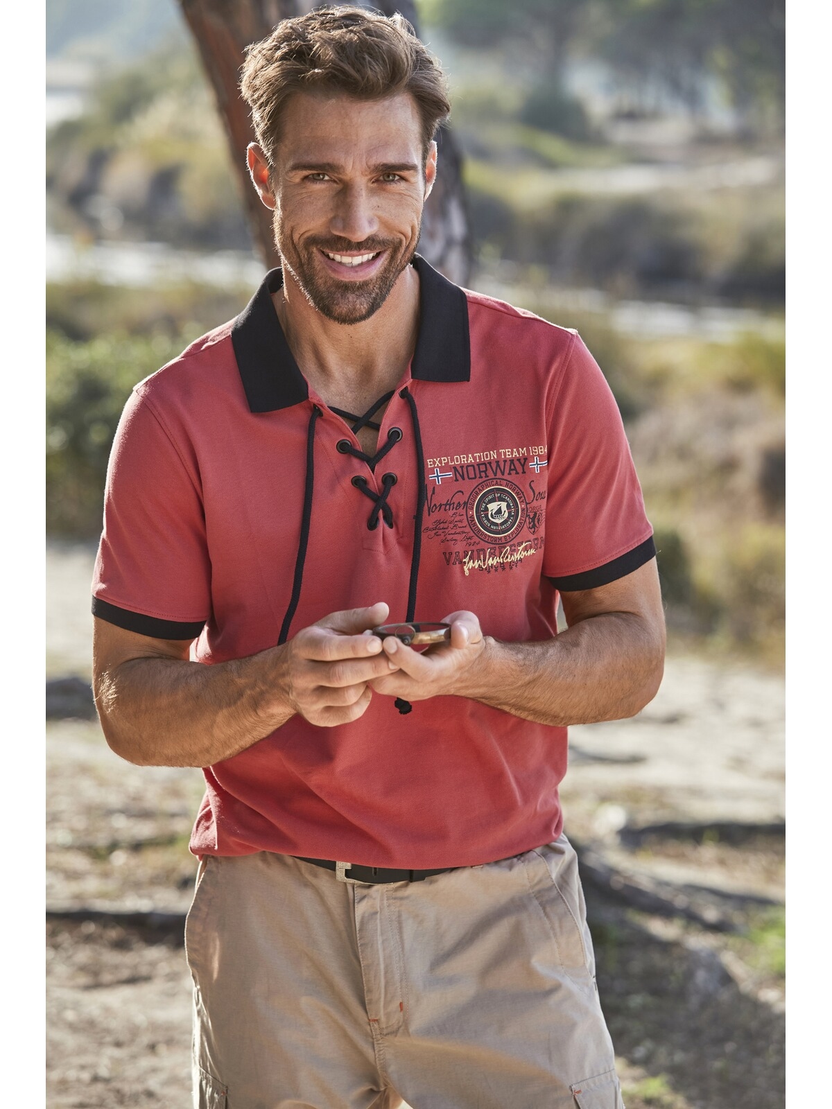 Jan Vanderstorm Poloshirt »Doppelpack Poloshirt ELJAR«, (2 tlg.), mit lässigen Saumschlitzen