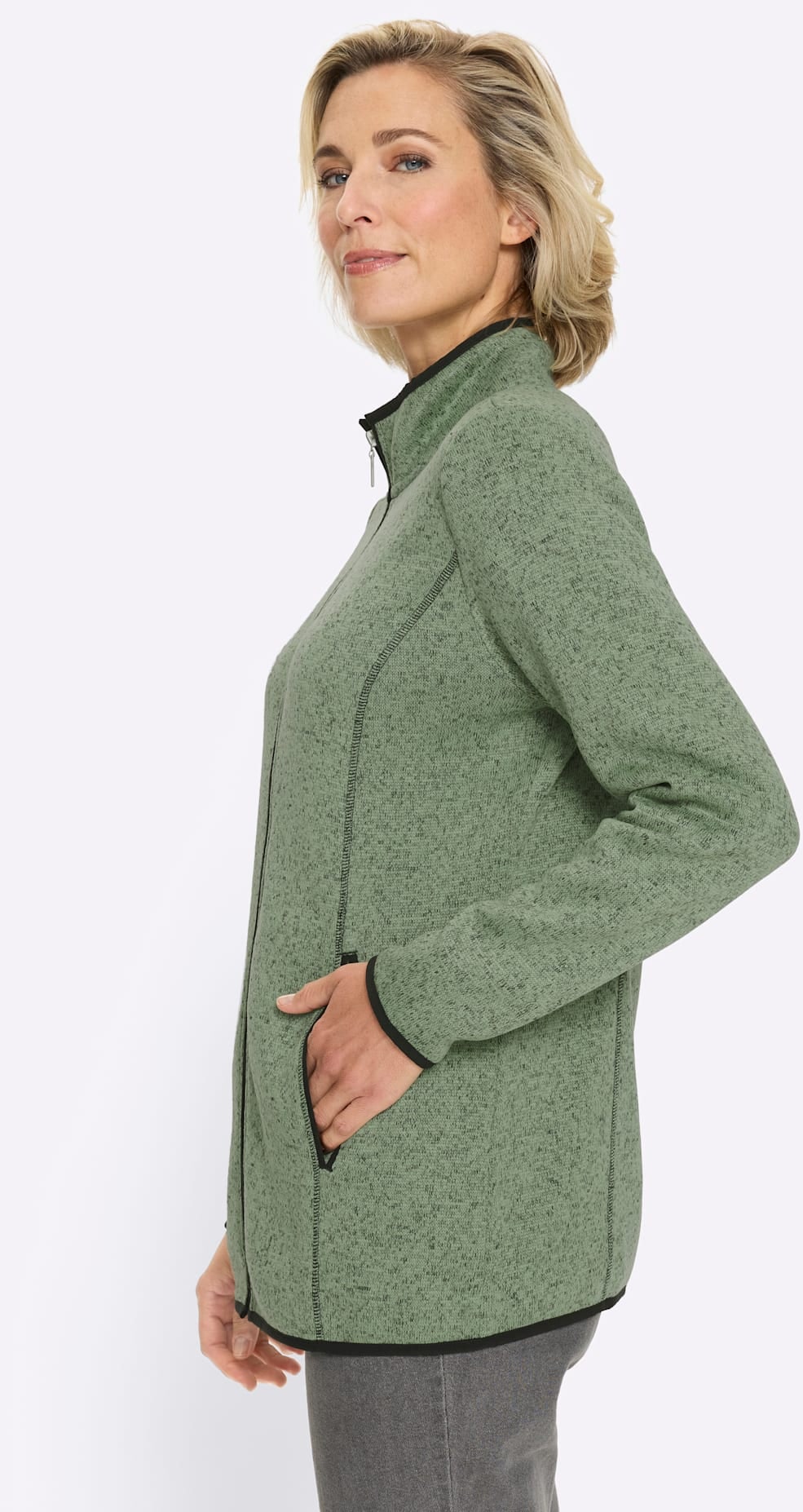 Classic Basics Strickfleecejacke ohne Kapuze