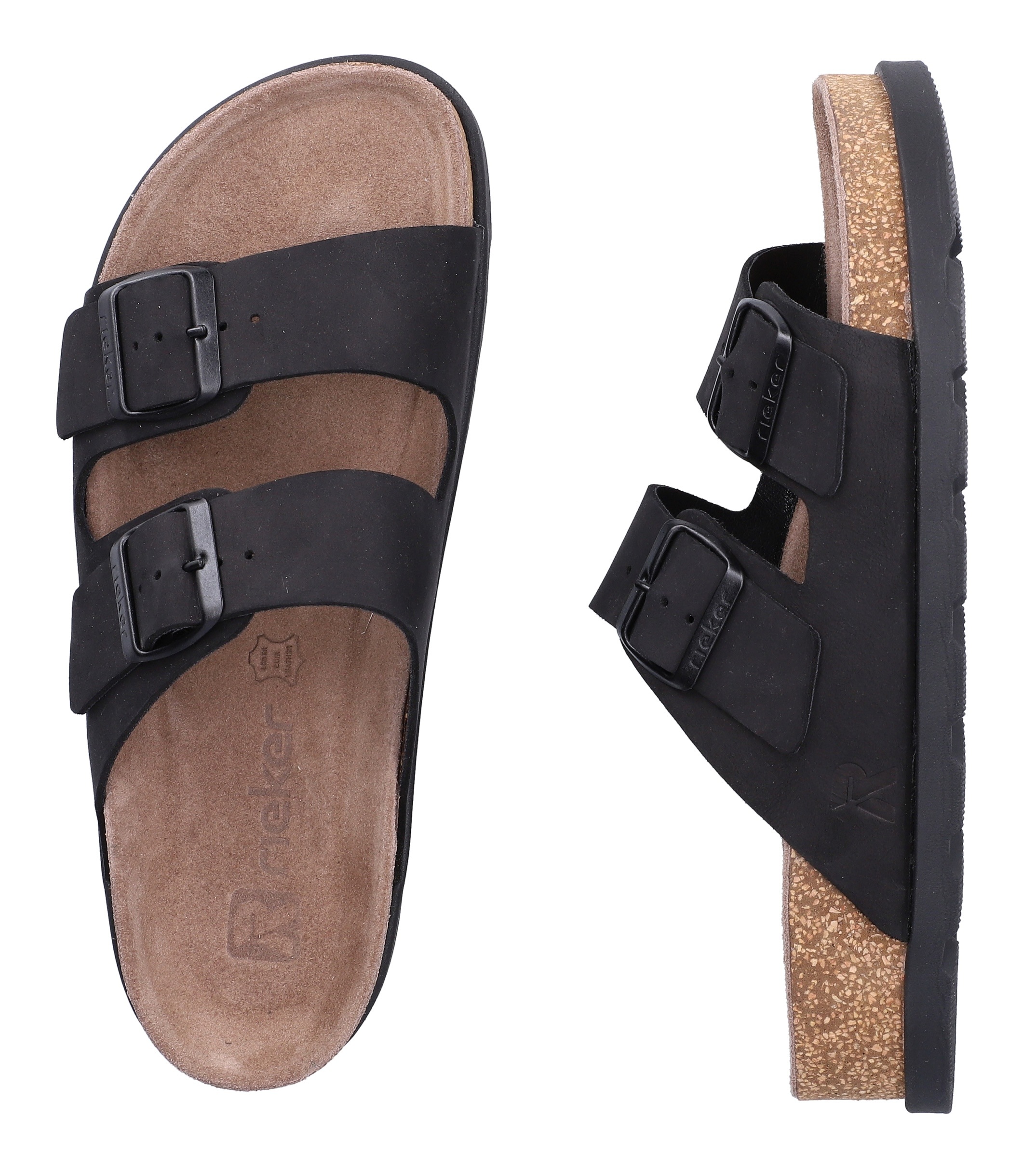 Rieker Pantolette  Hausschuh, Sommerschuh, Strandschuh, Zweischnaller mit Softfußbett