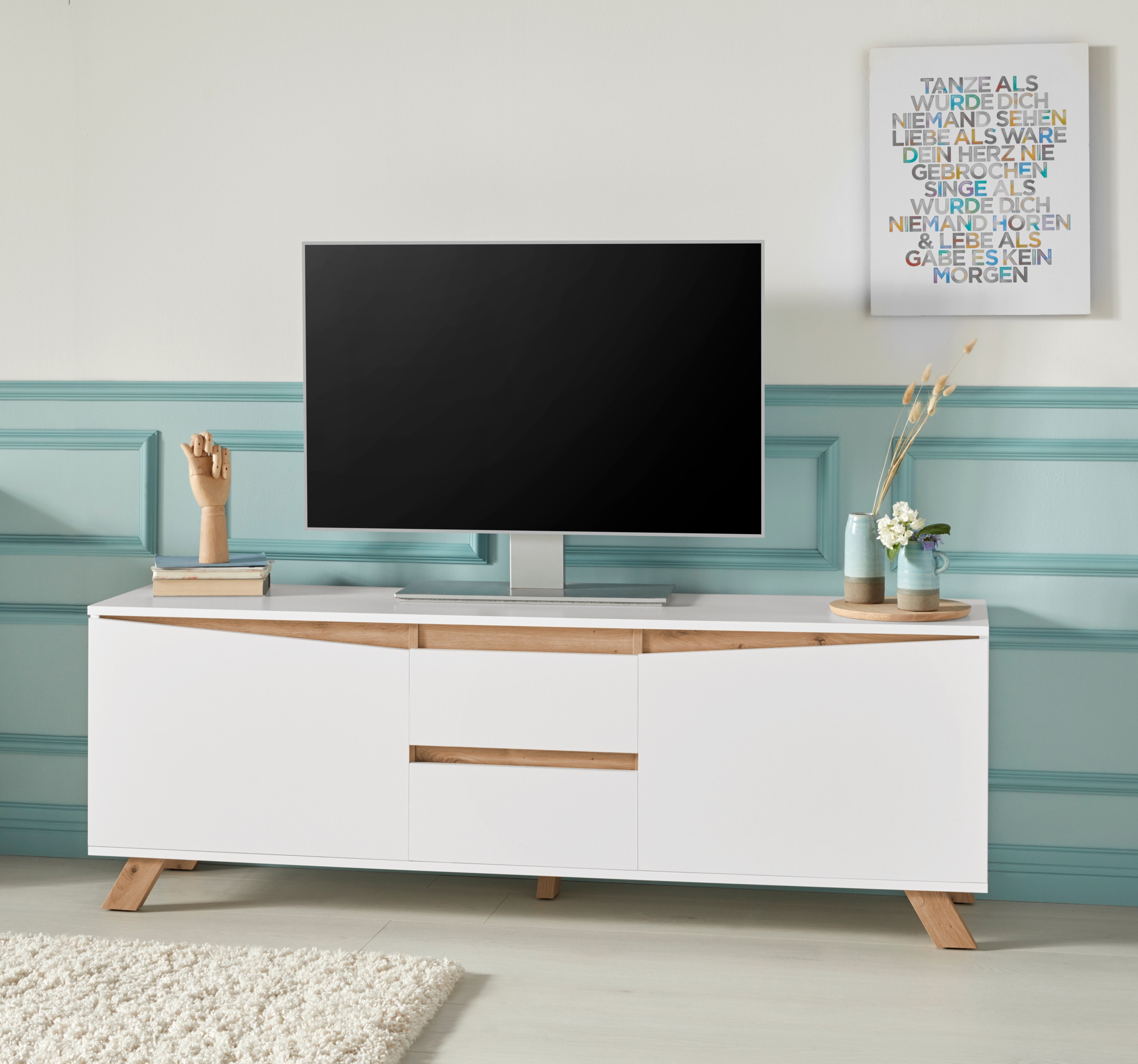 Homexperts Lowboard »VickyTV-Board, TV-Schrank«, Breite 160 cm, in matt weiß
