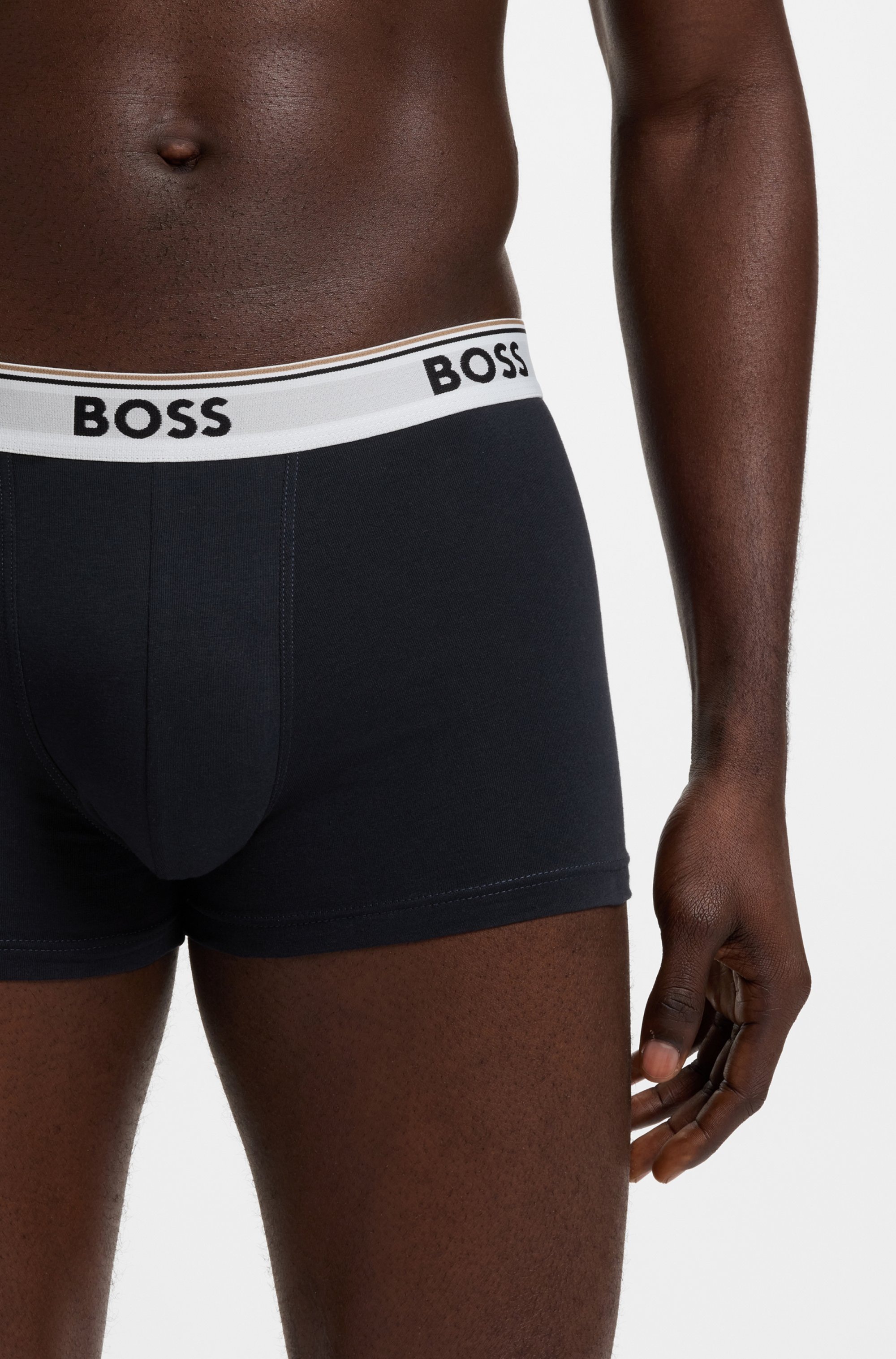 BOSS Trunk Packung, 3 Stk. aus Stretch-Baumwolle mit Logo-Bund, mittlere Bundhöhe
