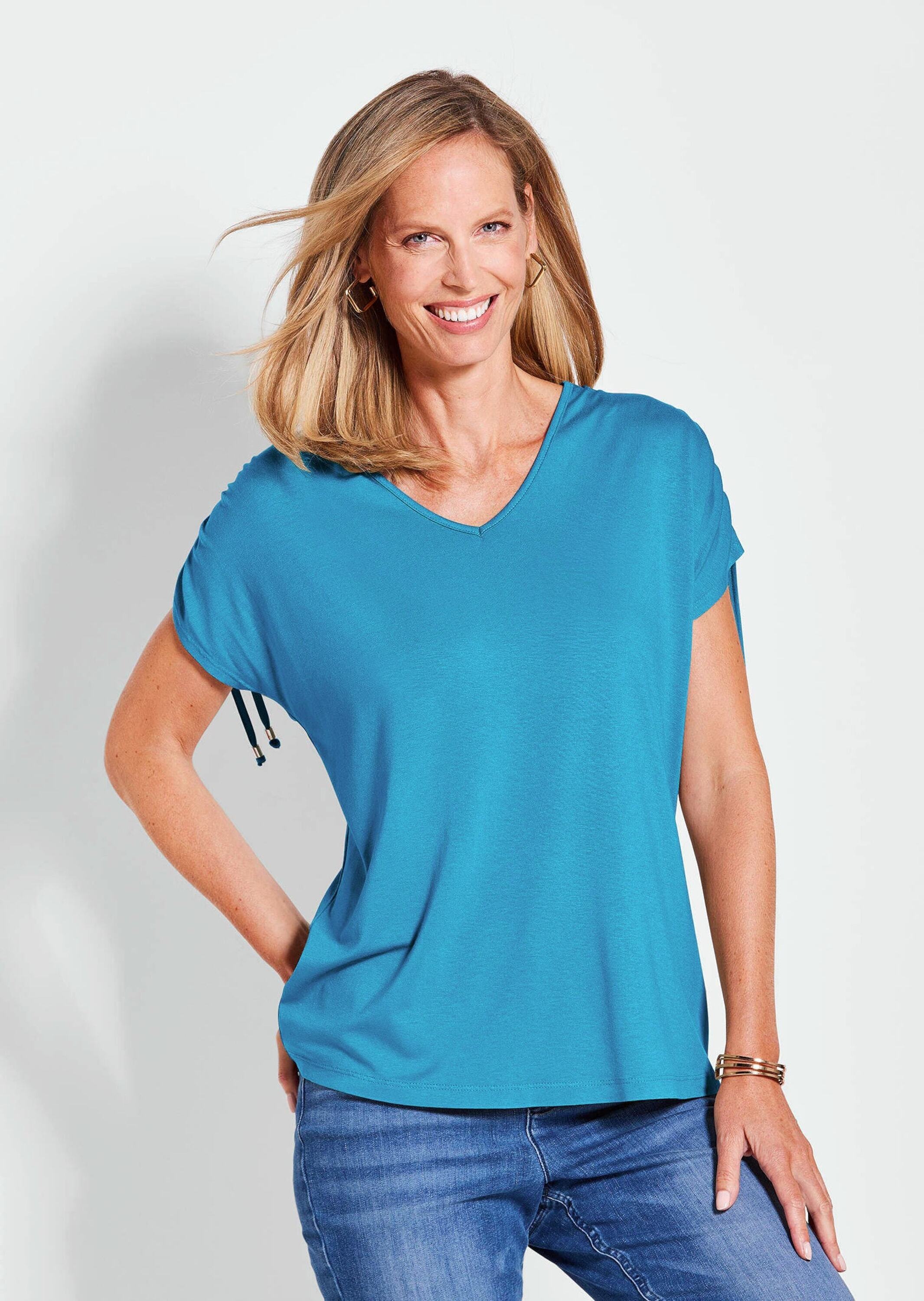 GOLDNER Kurzarmshirt "Kurzarm Viskose-Oberteil" günstig online kaufen