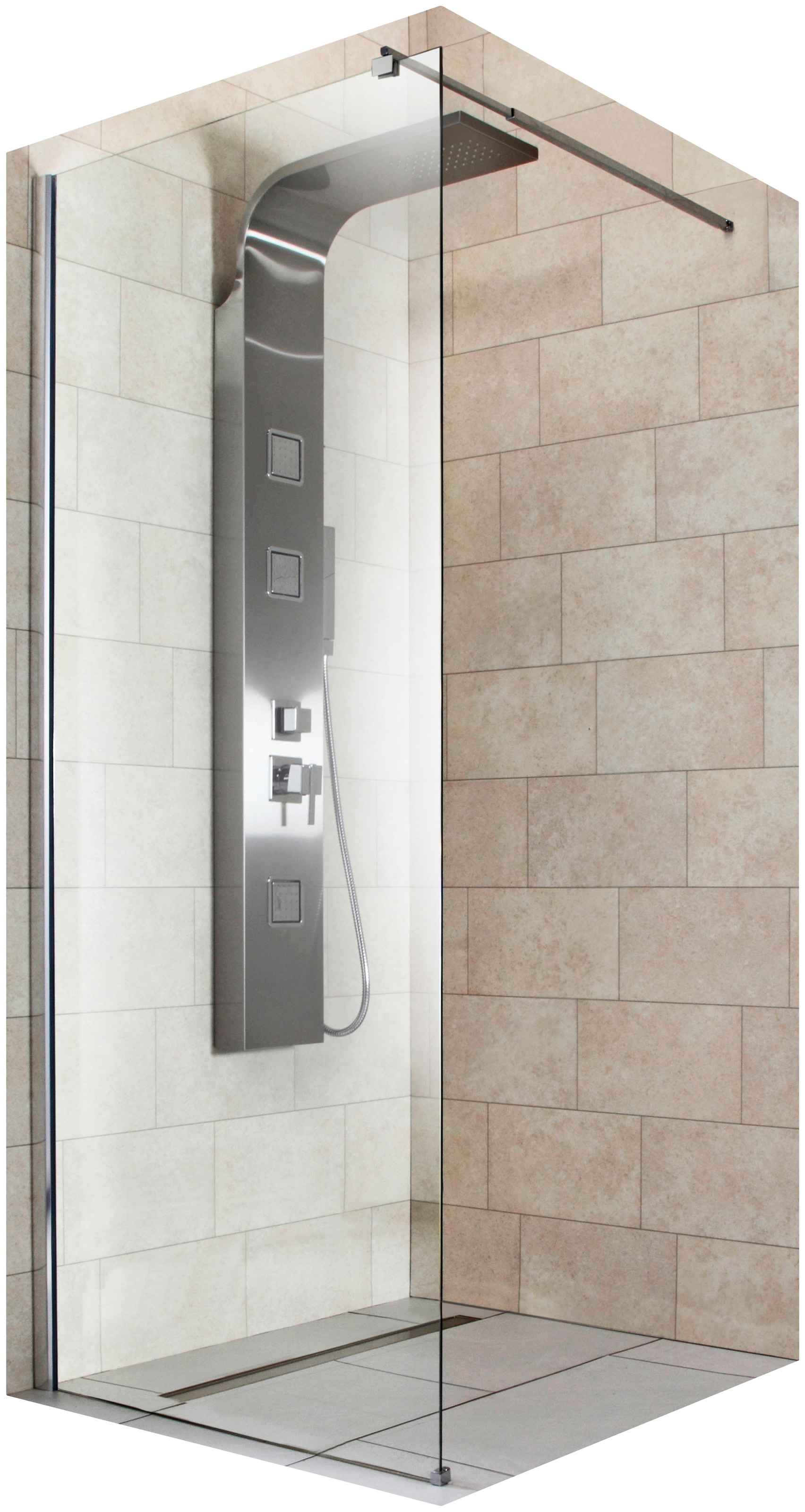 welltime Walk-in-Dusche »Tropea light«, Inklusive verstellbarem Wandarm